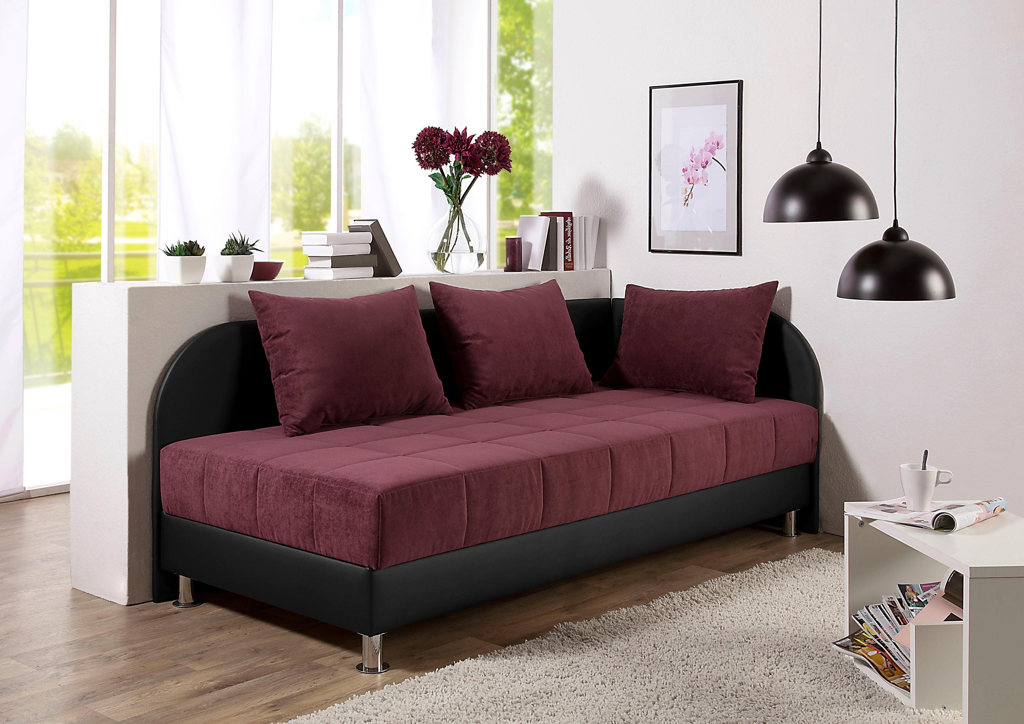 Maintal Polsterliege mit Chromfüßen und Federkern-Festpolster