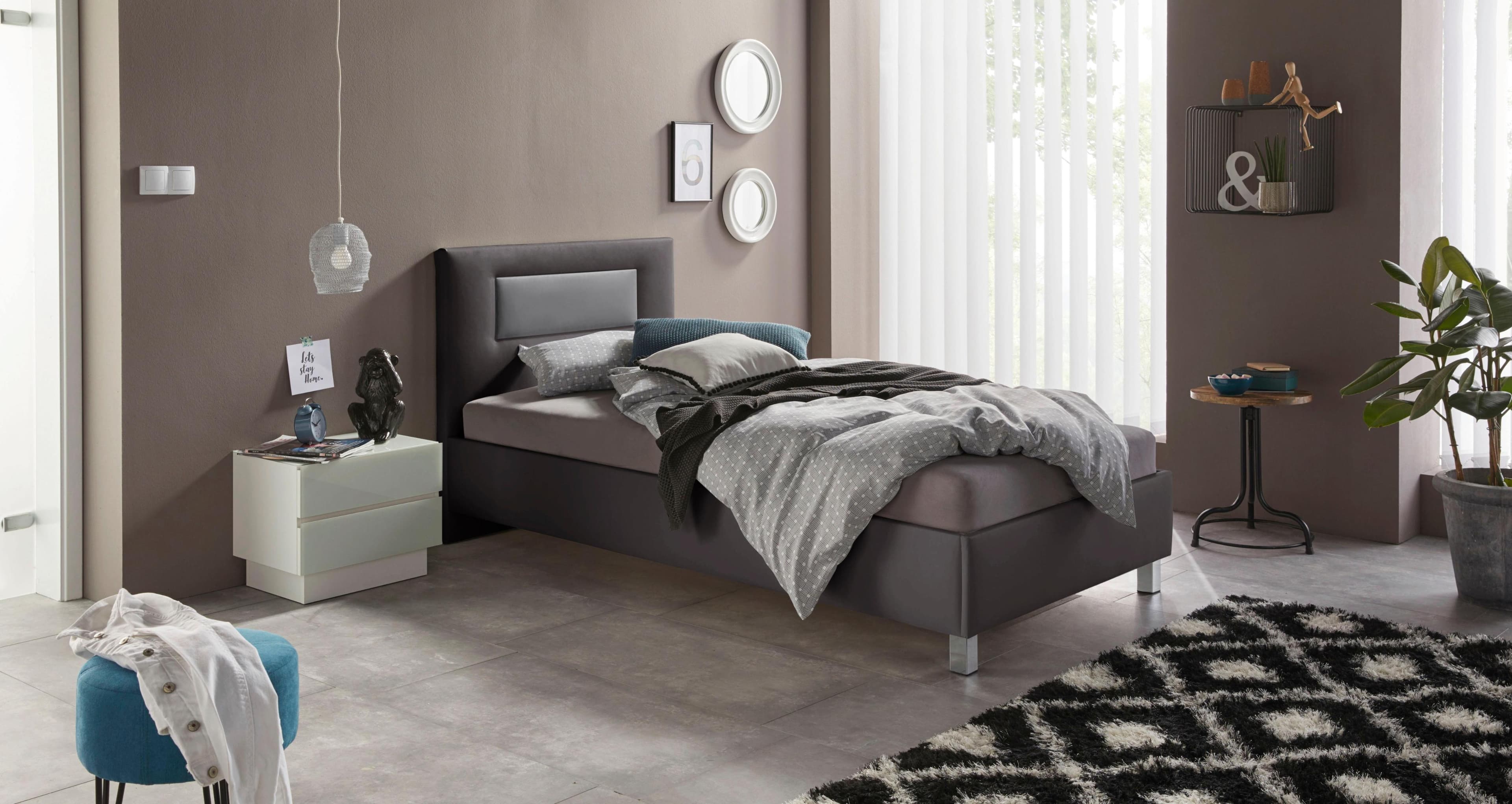 Westfalia Schlafkomfort Polsterbett Grau Kunstleder H2