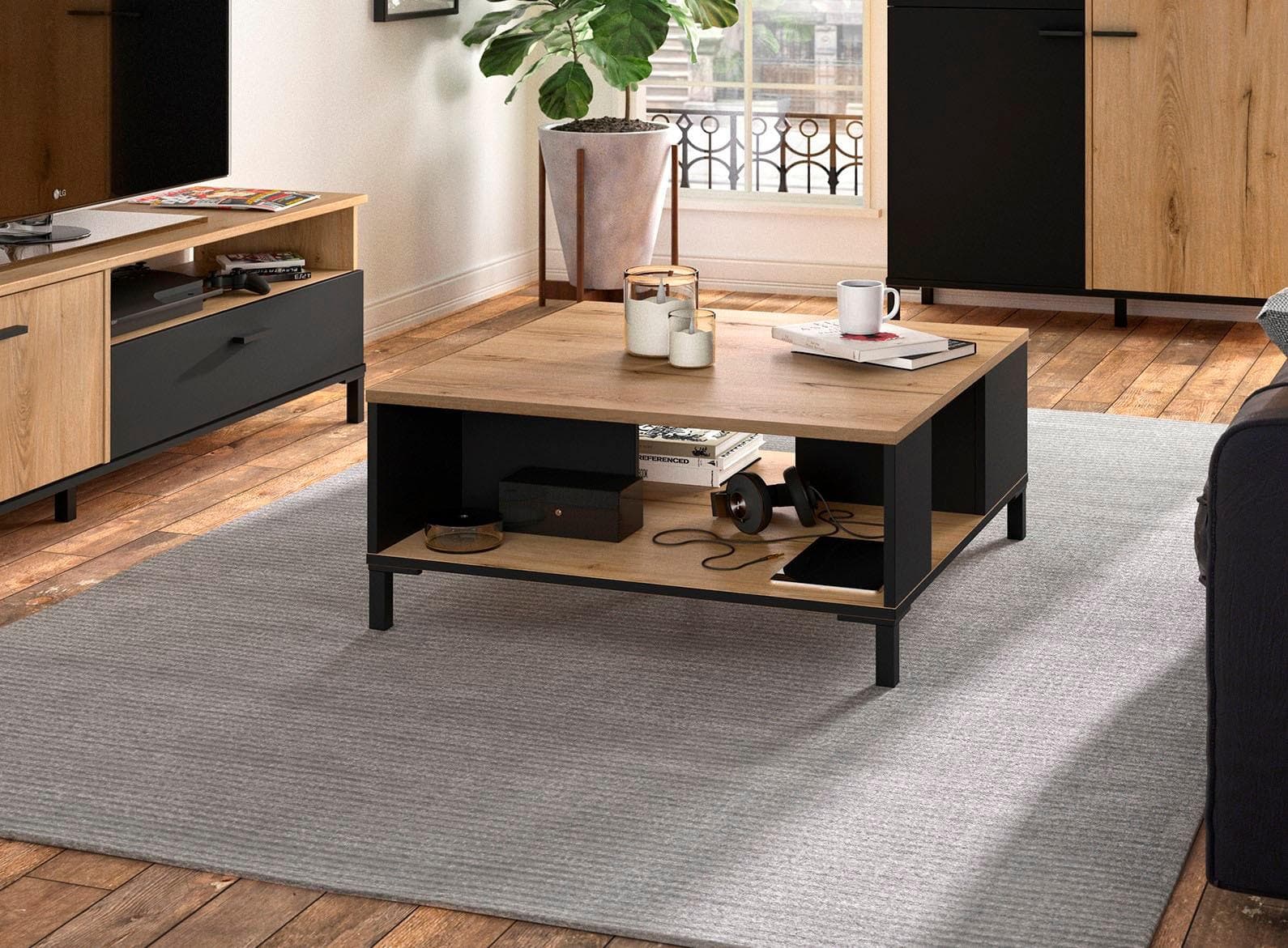 Wohnzimmertisch GAMI "Trust" Braun Eiche Helvezia 81x81x36 cm