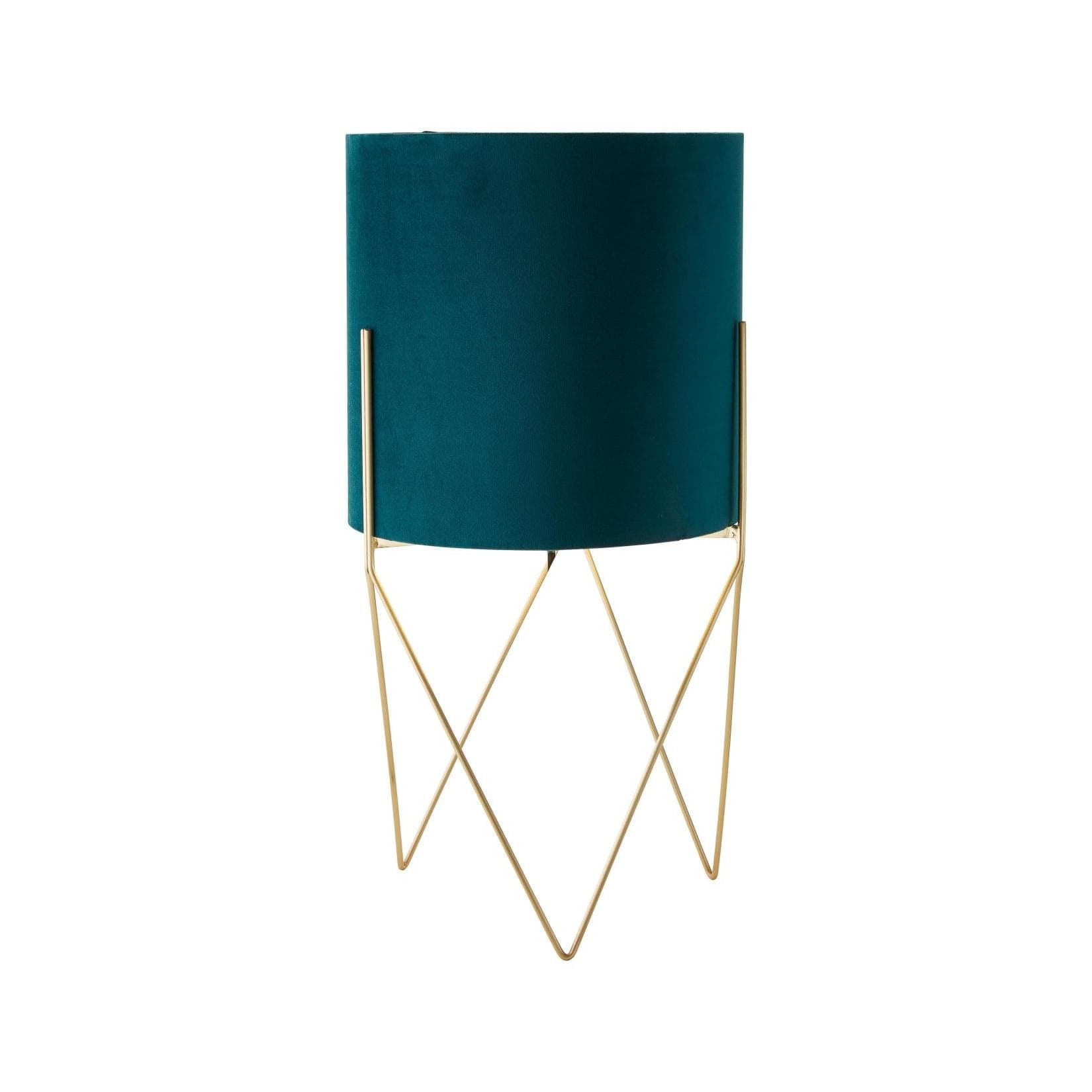 Brilliant Atami Stehlampe: Messing Gebürstet/Petrol mit Fußschalter