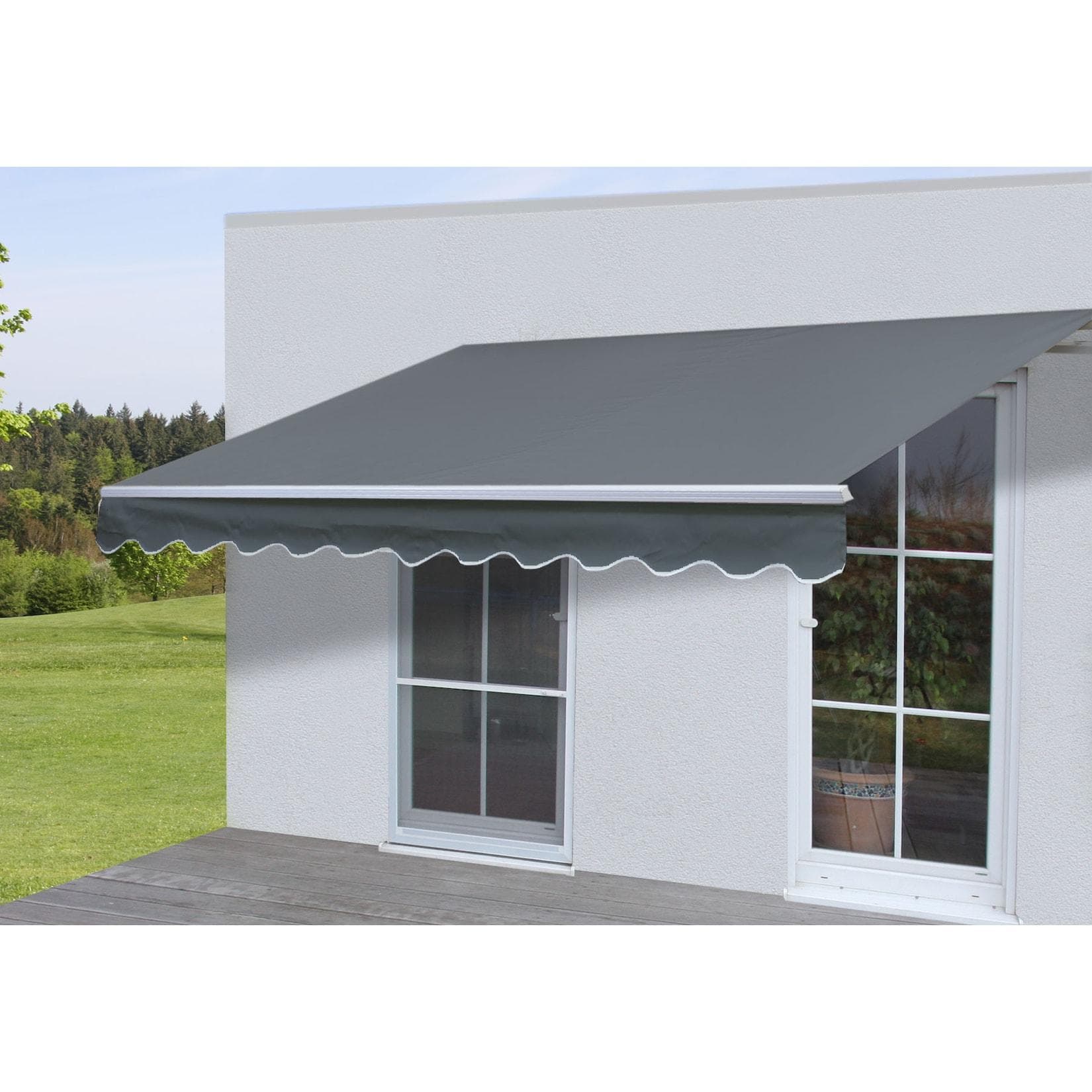 Alu-Markise MCW-E31 Gelenkarmmarkise Sonnenschutz 3x2,5m Acryl Grau