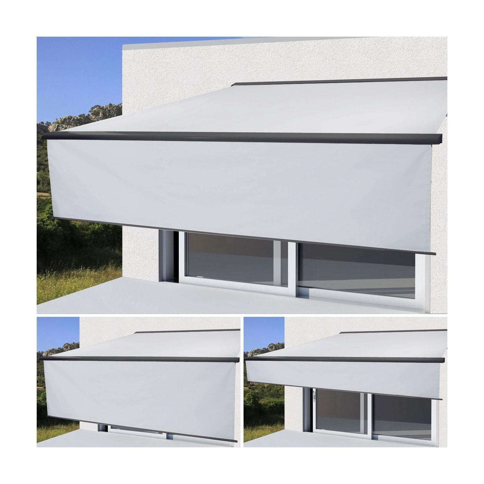 MCW Elektrische Vollkassetten-Markise 4x3m Acryl Creme Anthrazit