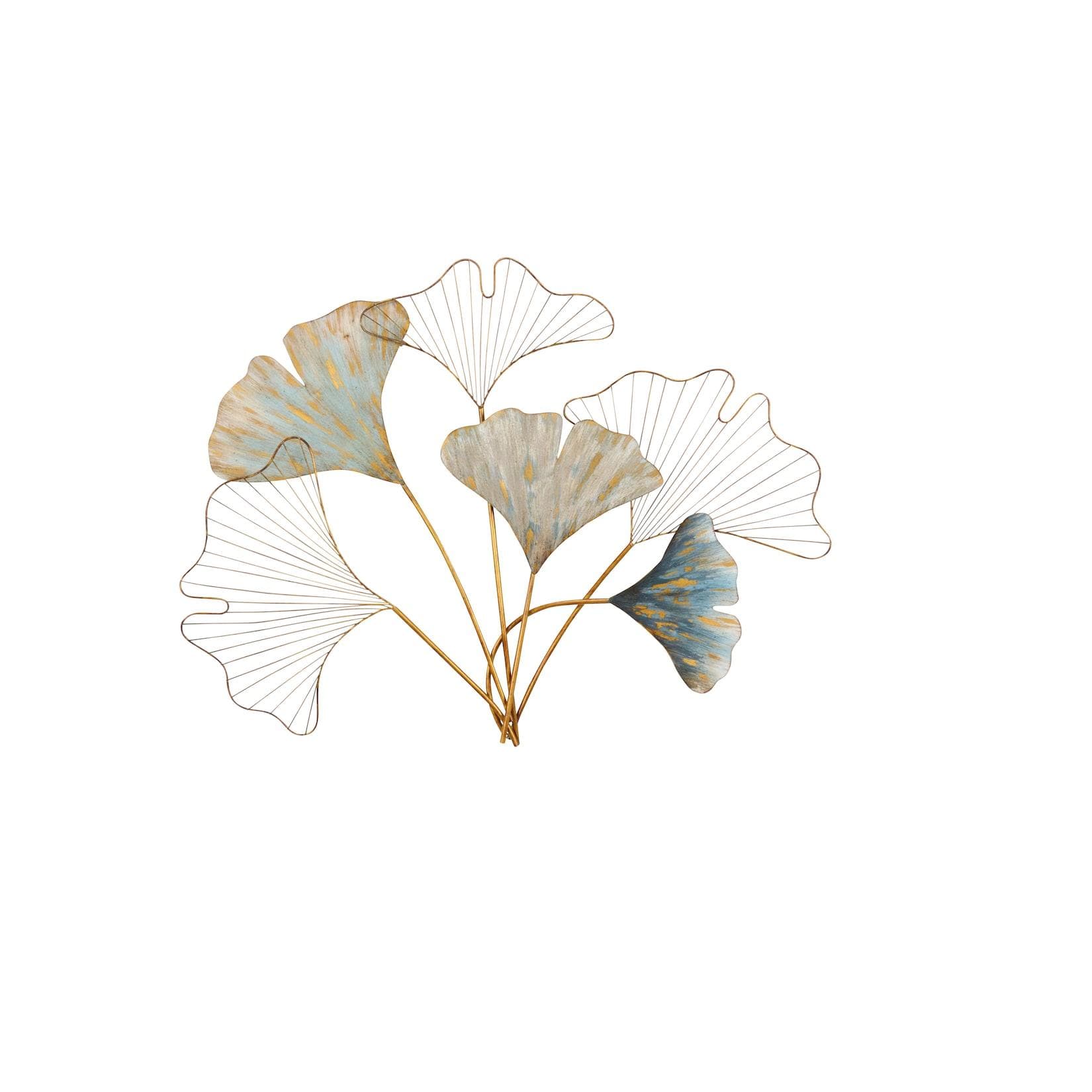 möbel direkt online Wanddekoration Ginkgoblätter Metall Gold Grün Türkis