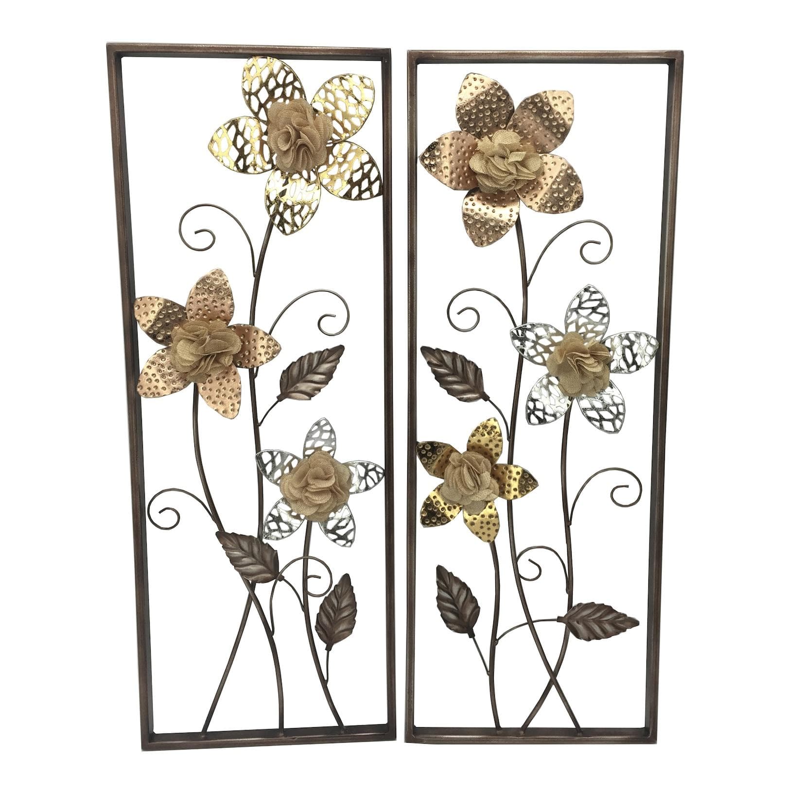 möbel direkt online 2tlg. Wanddekoration Deko, 2er-Set Bronze/Gold/Braun Metall