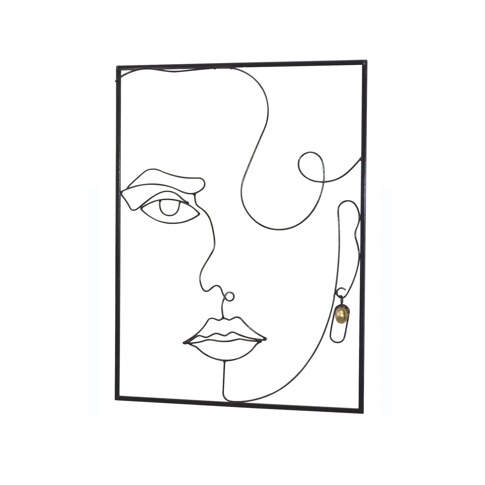 Netto-Online Wanddekoration Gesicht Metall Minimalistisch Gold