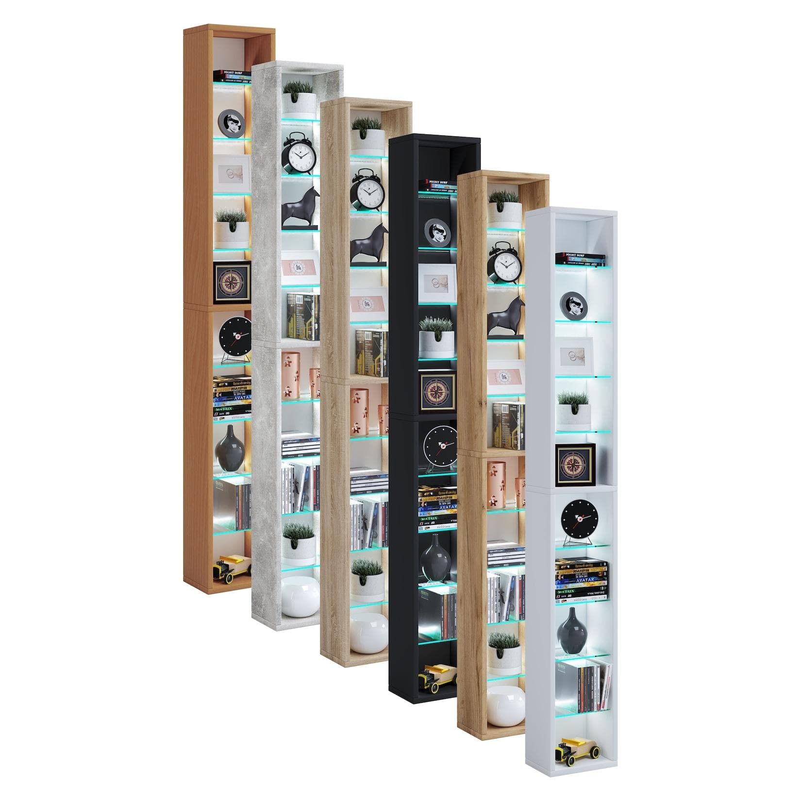 VCM Wandregal Rasato XL Holzstruktur Platzsparend