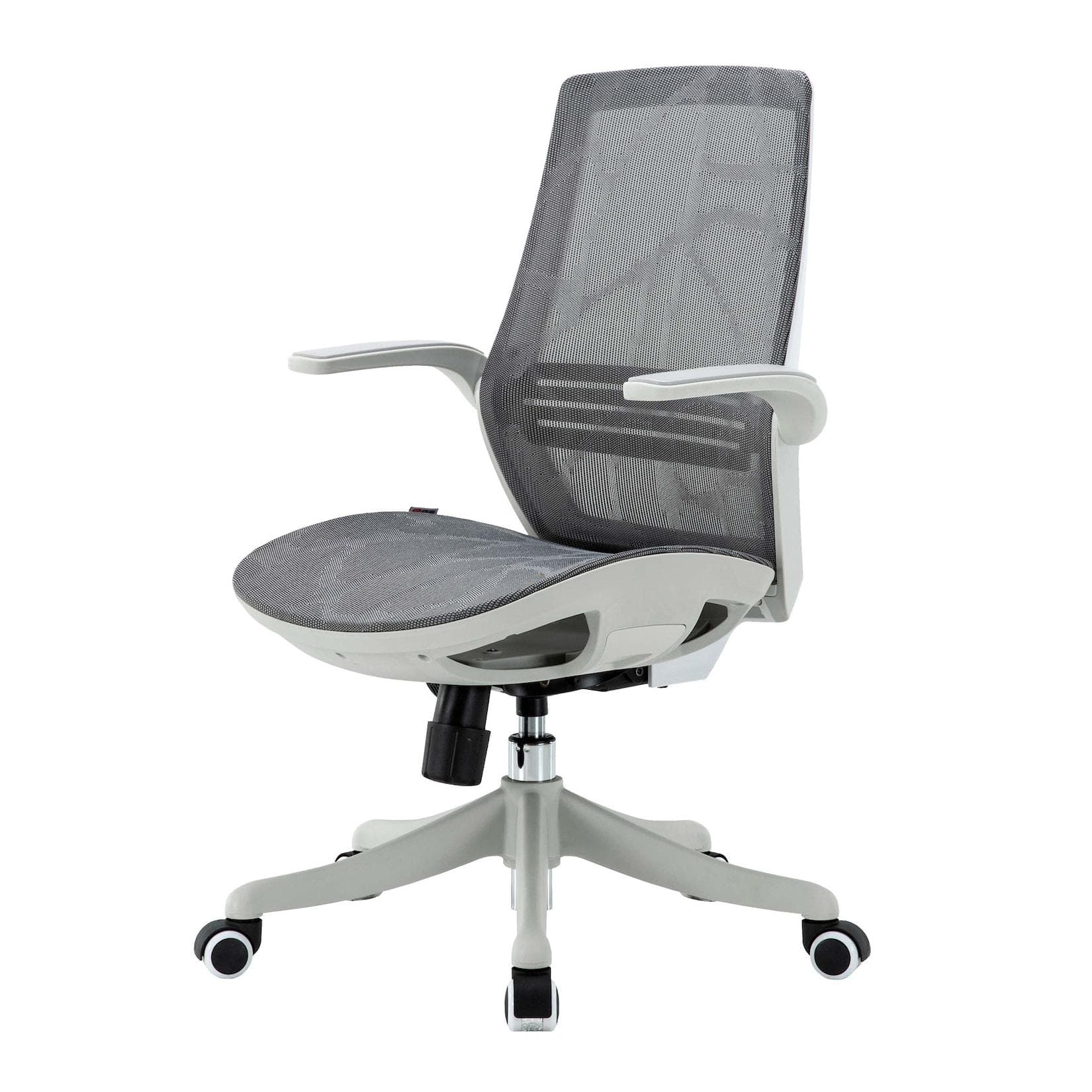 Bürostuhl MCW-J91 Grau mit ergonomischer S-Rückenlehne und Taillenstütze