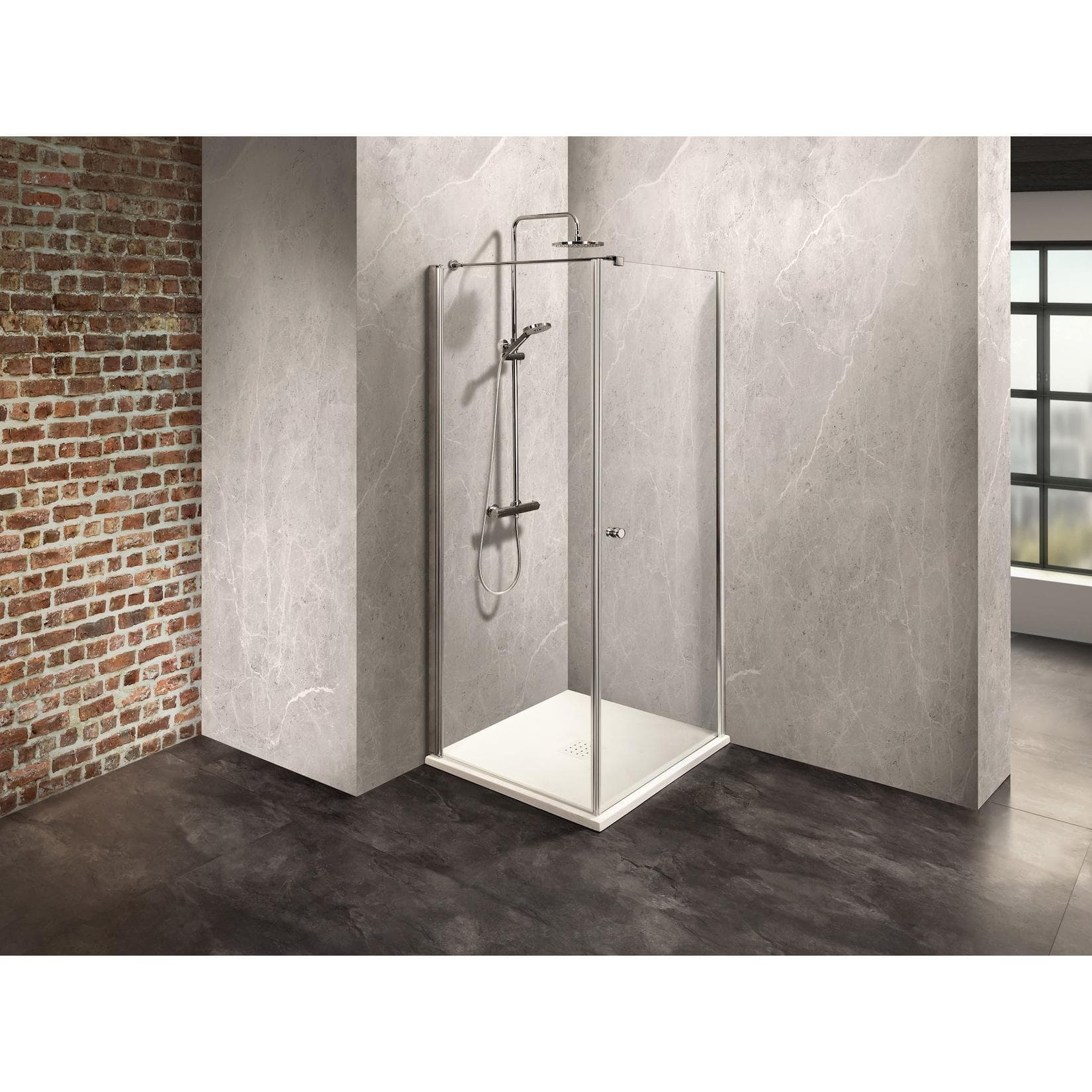 Duschkabine Dusbad Vital 2 Drehtür rechts + Duschwand links