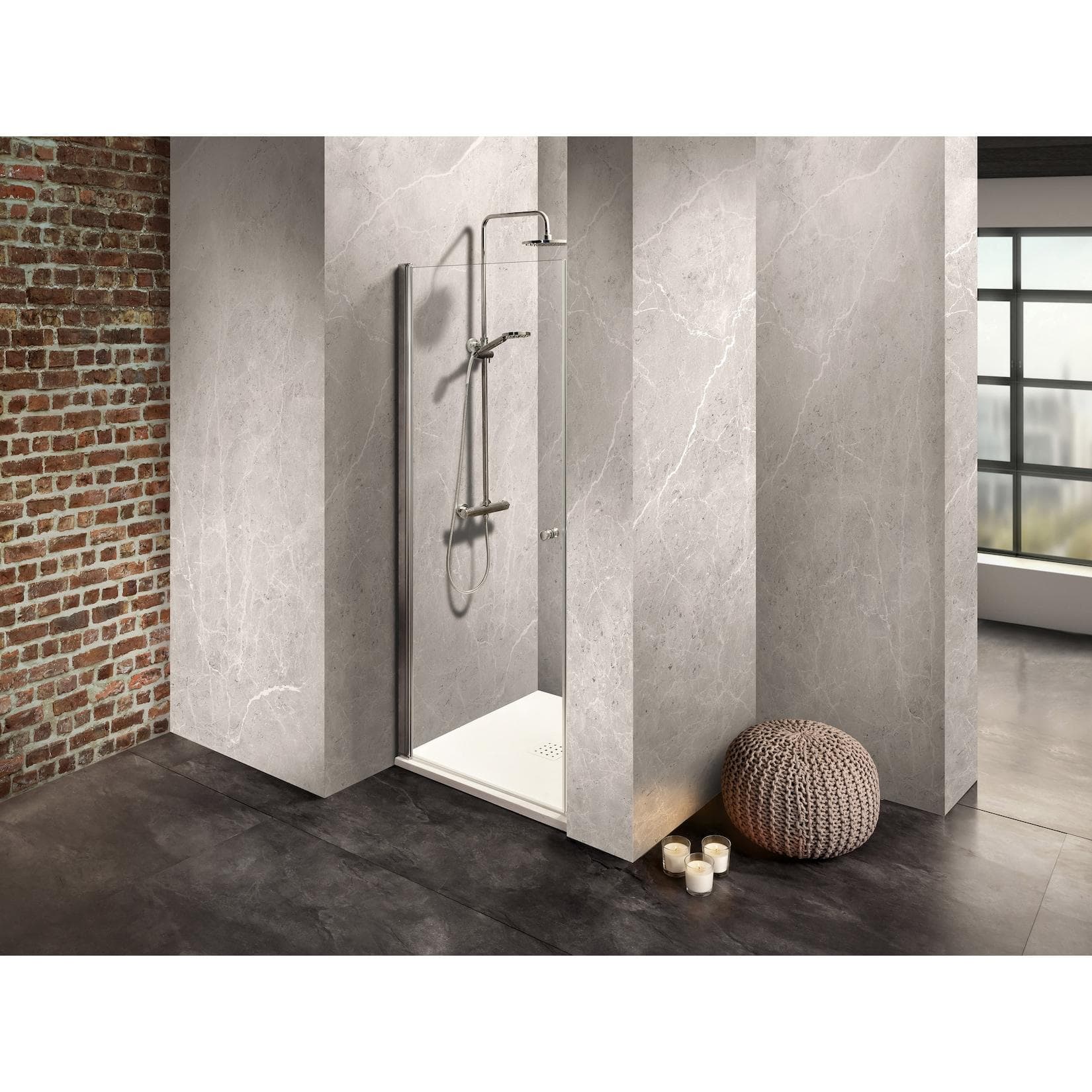 Dusbad Vital 2 Pendeltür Duschkabine Chromoptik ESG Glas