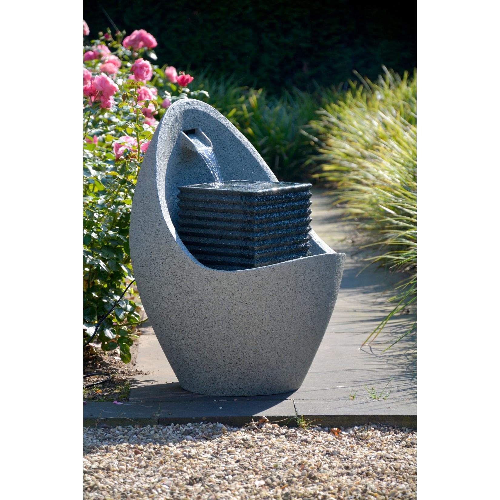 Dobar 96140e Design-Gartenbrunnen Oval Modern