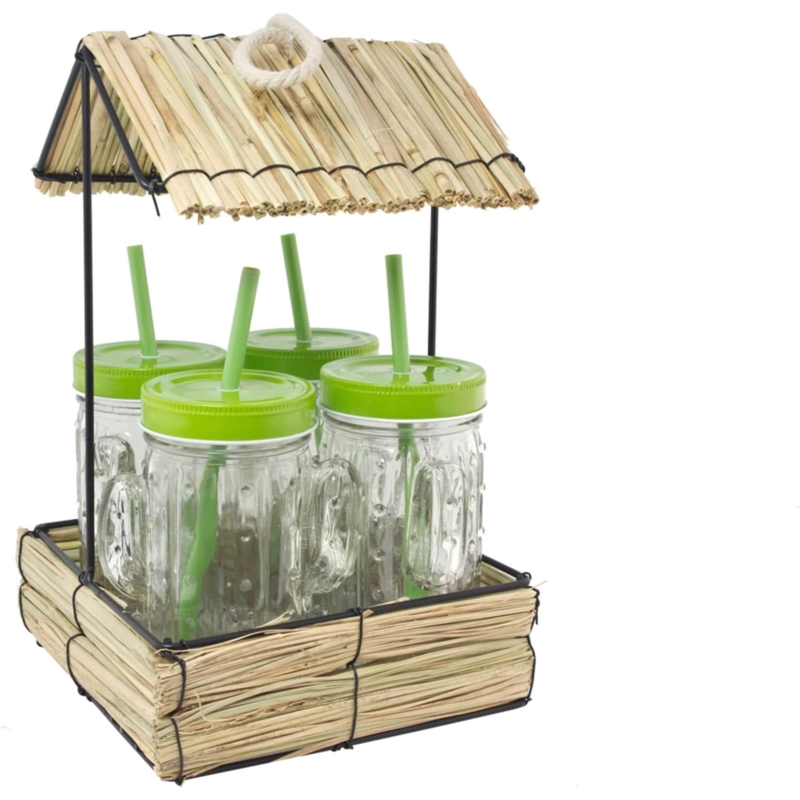 Neuetischkultur Trinkbecher 4 Stück mit Hütte Kaktus