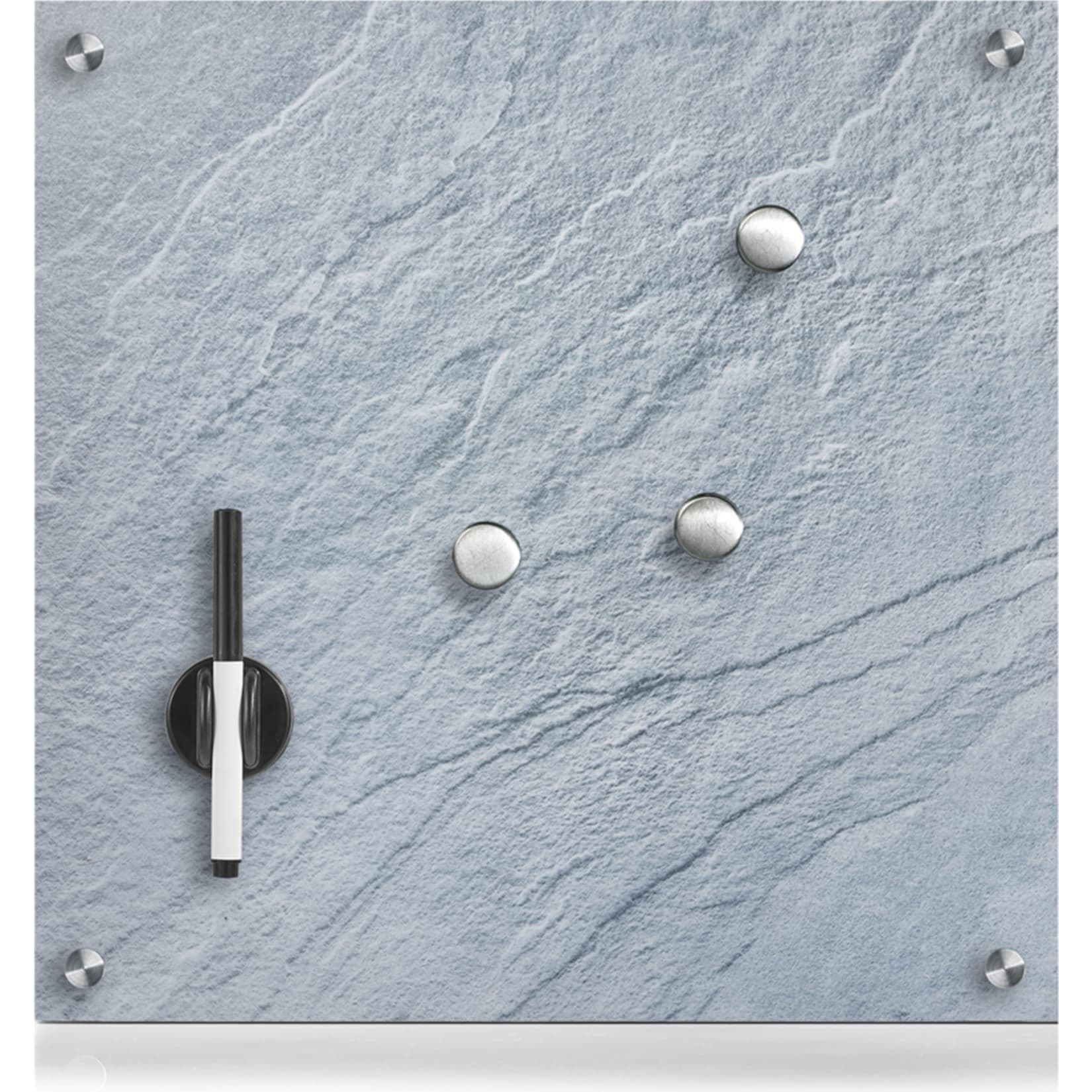 HTI-Living Memoboard Glas Schiefer - Magnetboard mit Stift & Magneten