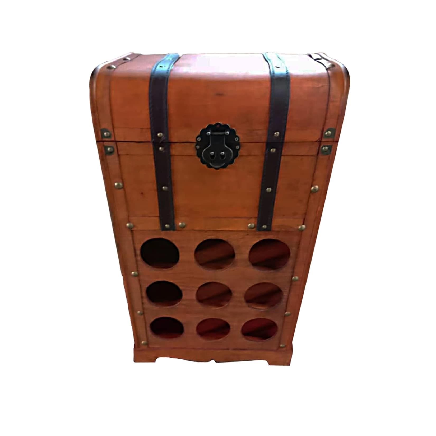 HTI-Living Weinregal Truhe für 9 Spanplatte