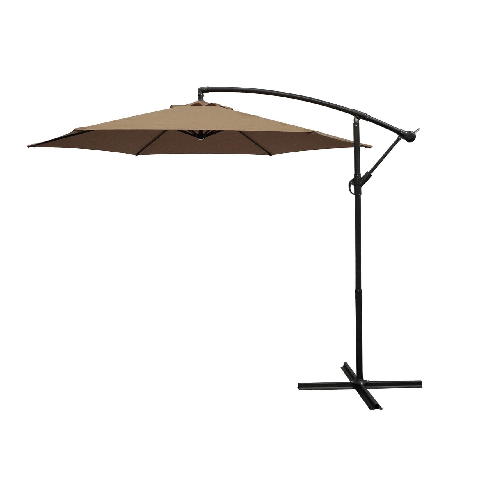 DEGAMO Ampelschirm Aluminium 300cm Taupefarben mit Kurbel