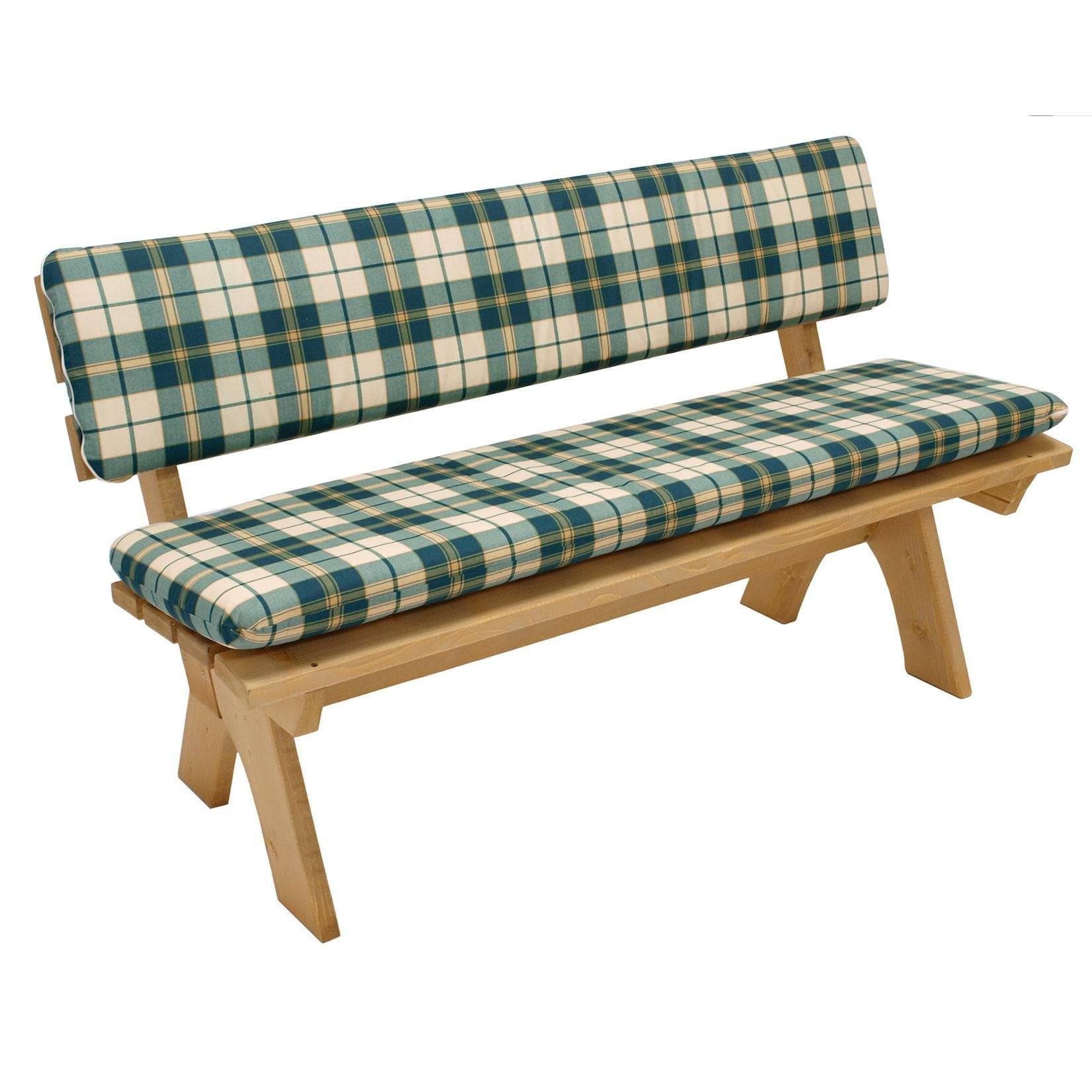 DEGAMO Gartenbankauflage BOSTON Grün/Beige 2-teilig