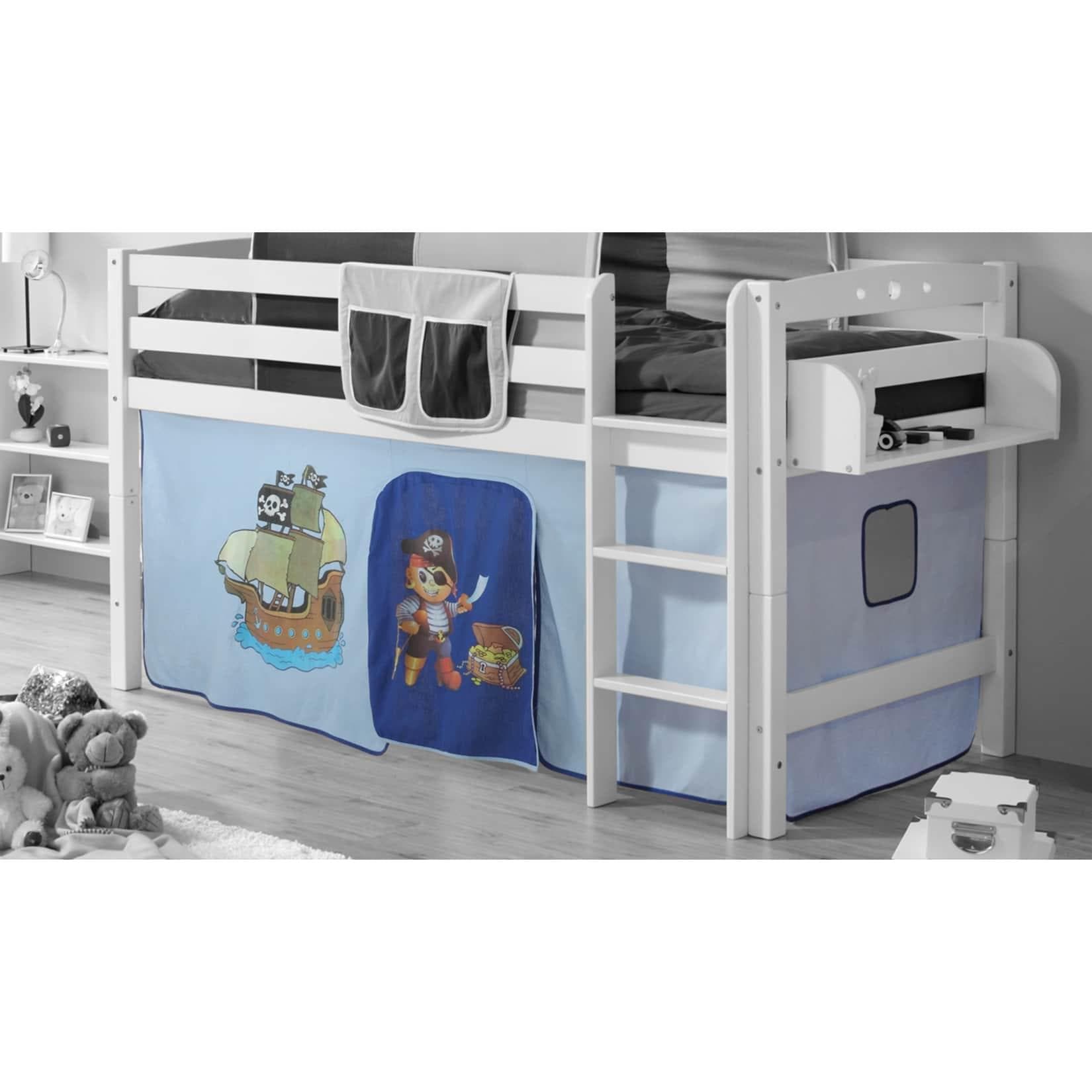 TICAA Hochbett-Vorhänge: Zweifarbige Baumwollstoffe mit Kindermotiven