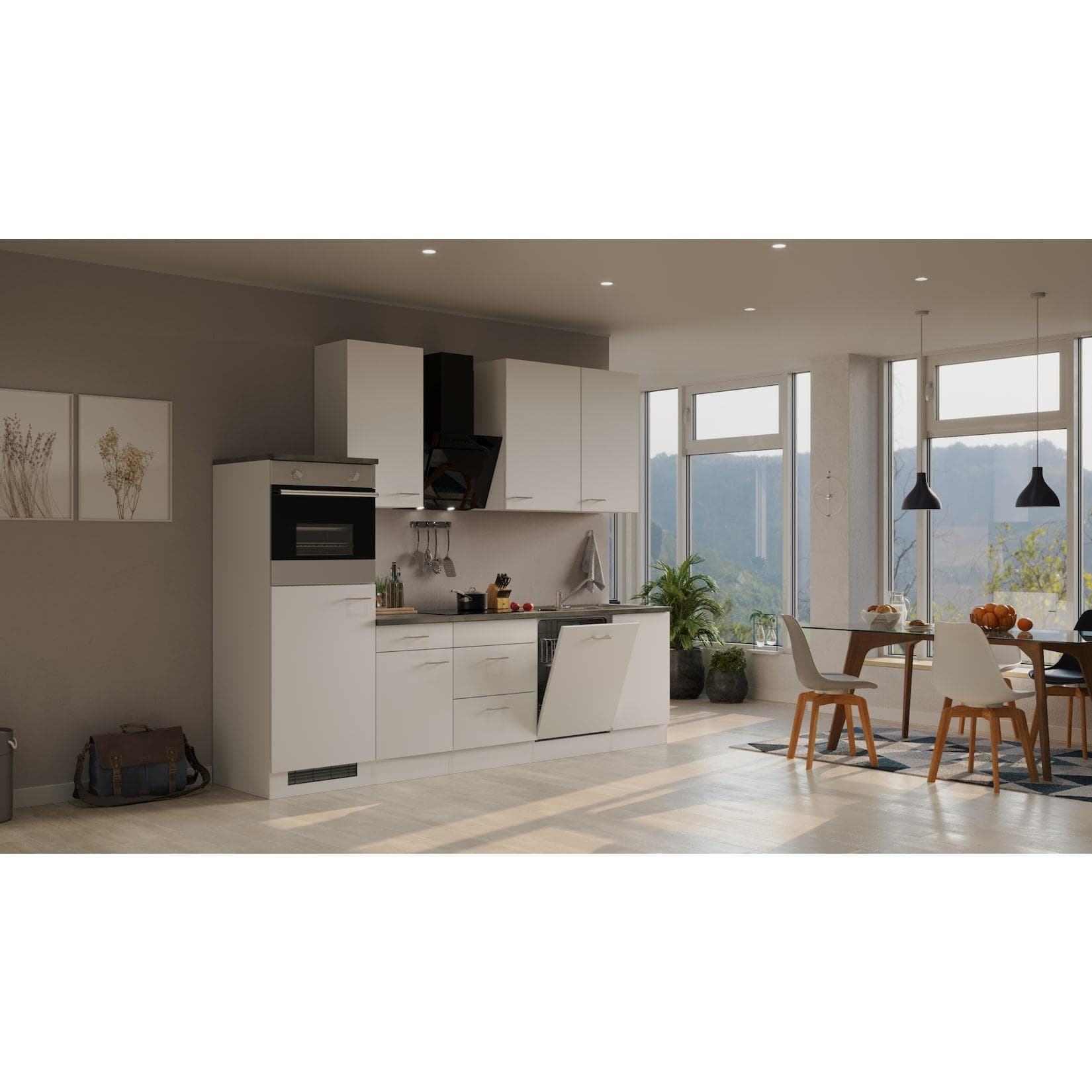 Moderne Küche Lucca mit E-Geräten & Farbvielfalt