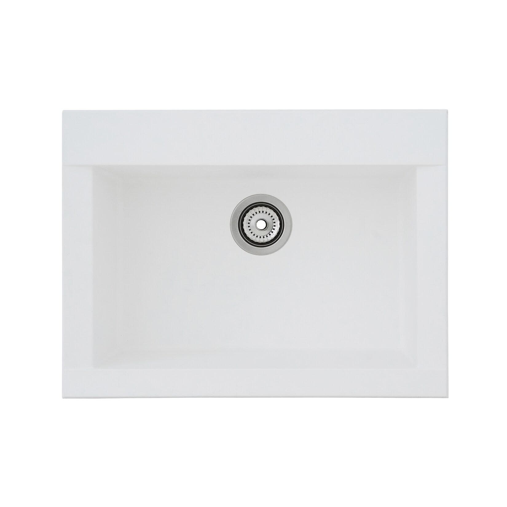 Respekta Einbauspüle Ohio 66x50 cm Weiß Verbundwerkstoff