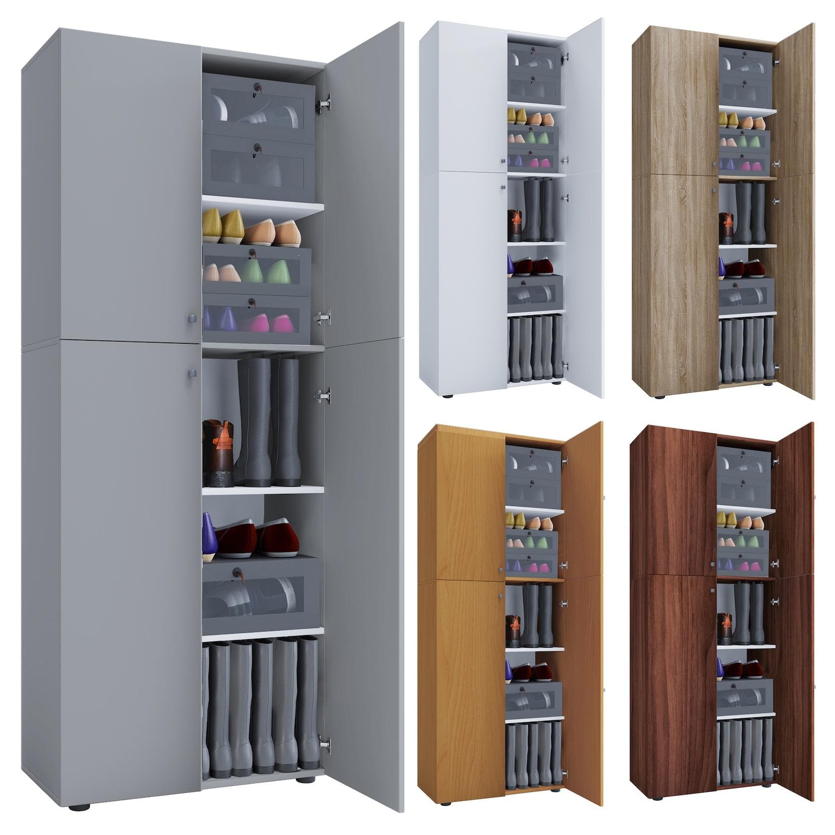 VCM Lona Schuhschrank Holz - 5 Fächer, 4 Fachböden