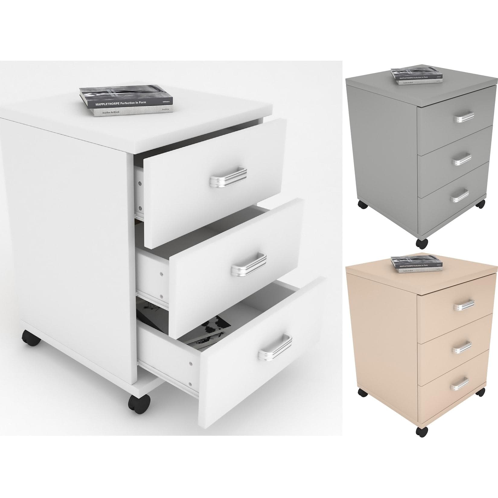 Holz-Rollcontainer mit Schubladen für Büro