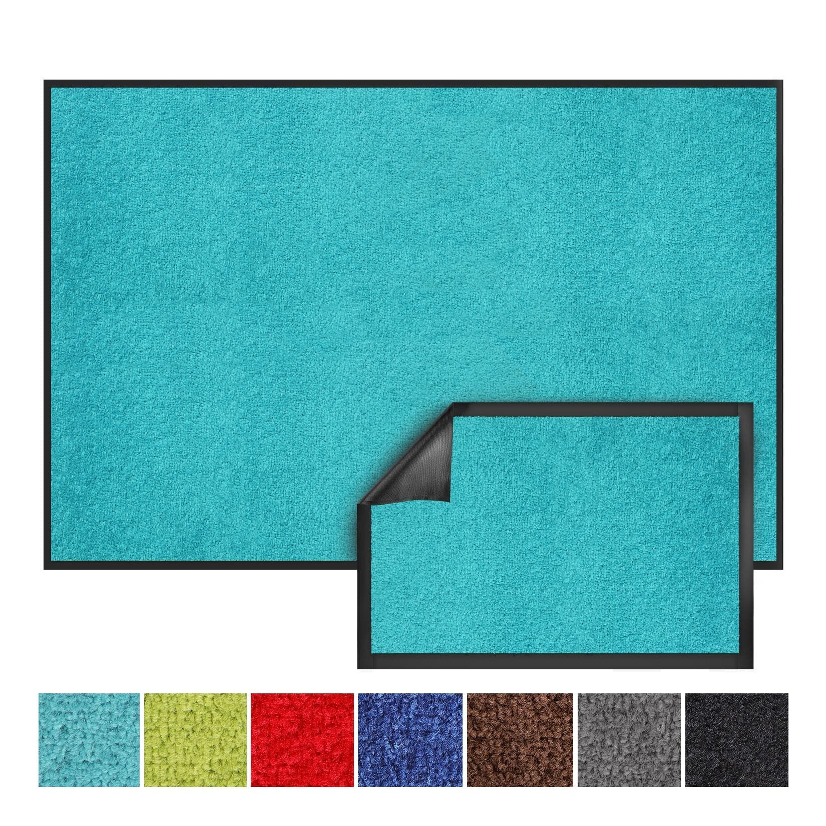 Karat Schmutzfangmatte Monochrom Türkis - Fußmatte für Eingangsbereich