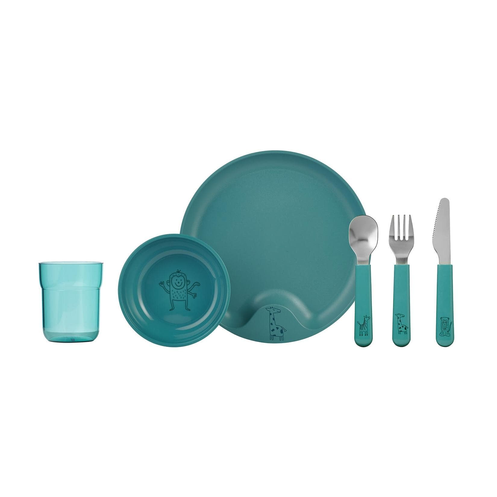 Mepal Kindergeschirr Mio 6er Set blau Deep Turquoise
