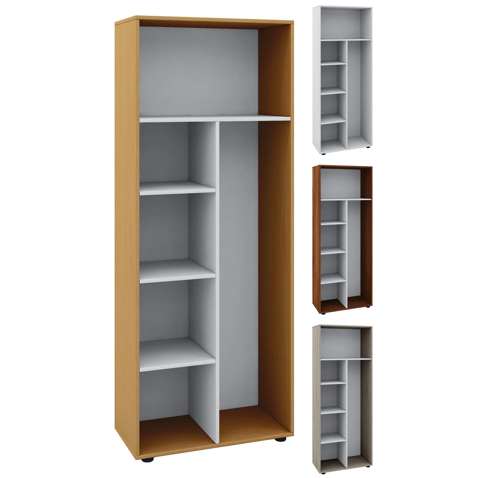 VCM Mehrzweckschrank Braun Metallbeschläge S057F0VO