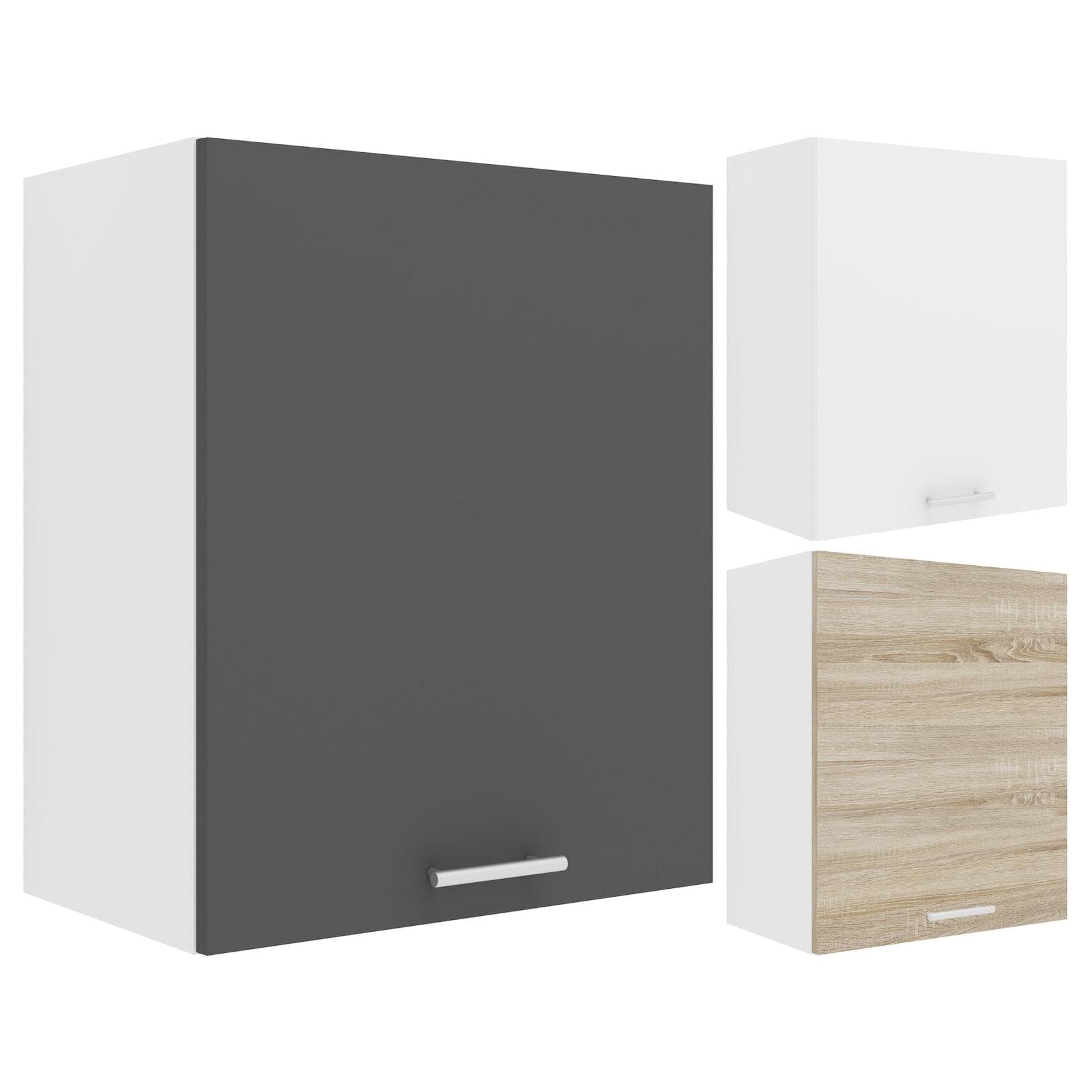 VCM Hängeschrank Küche Schwarz Wandmontage