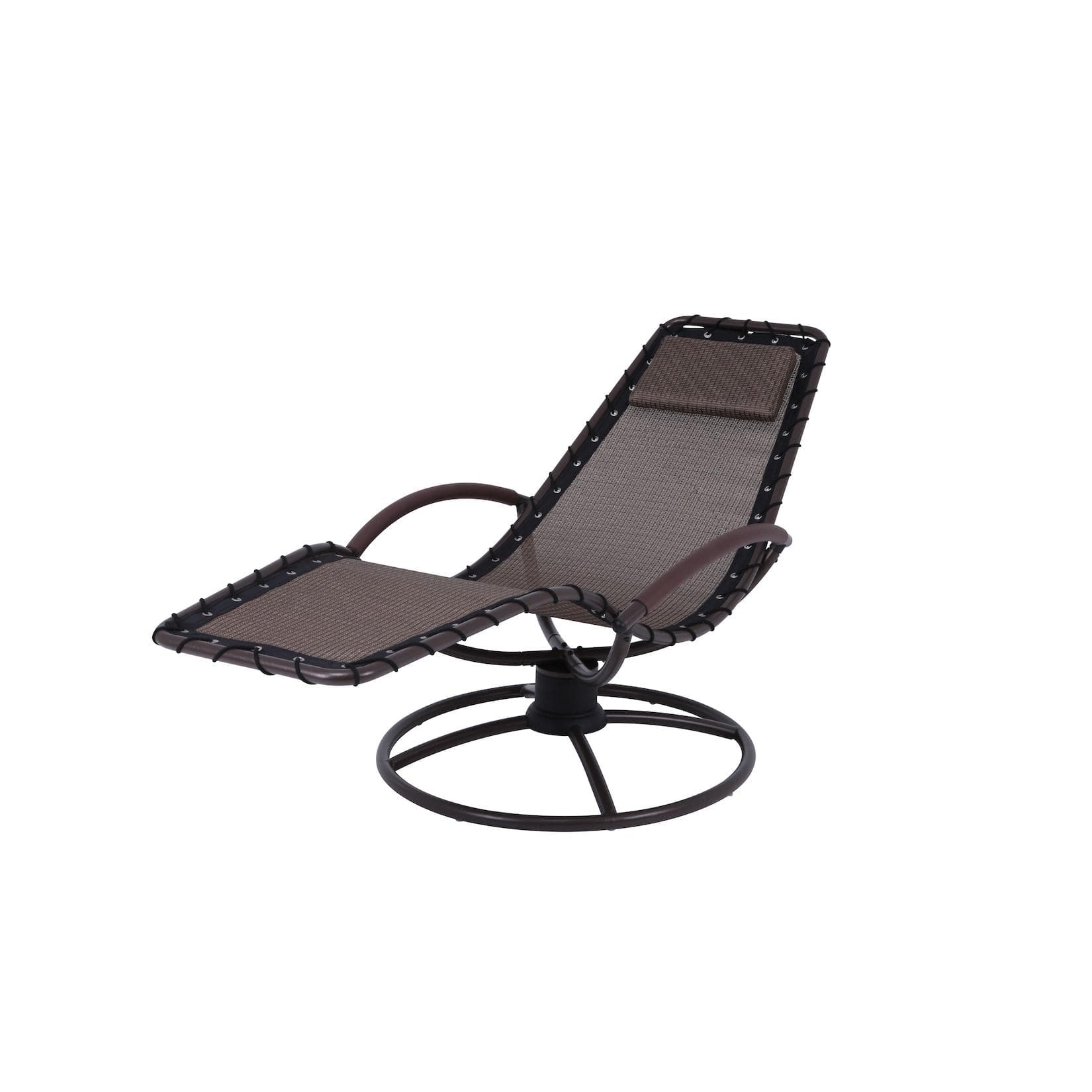 Relax-Gartenliege aus Stahl und Kunststoffgewebe in Umbragrau