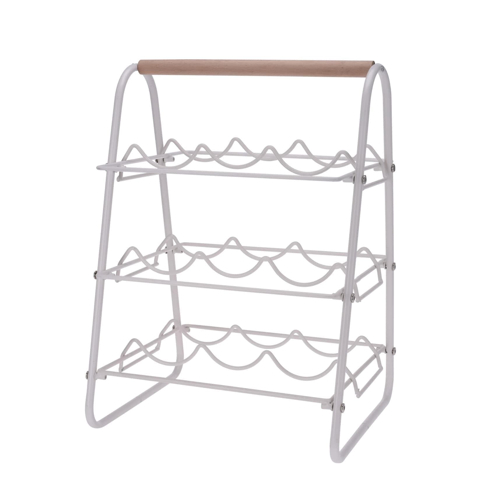 HTI-Living Weinregal Metall Holzgriff 9 Flaschen