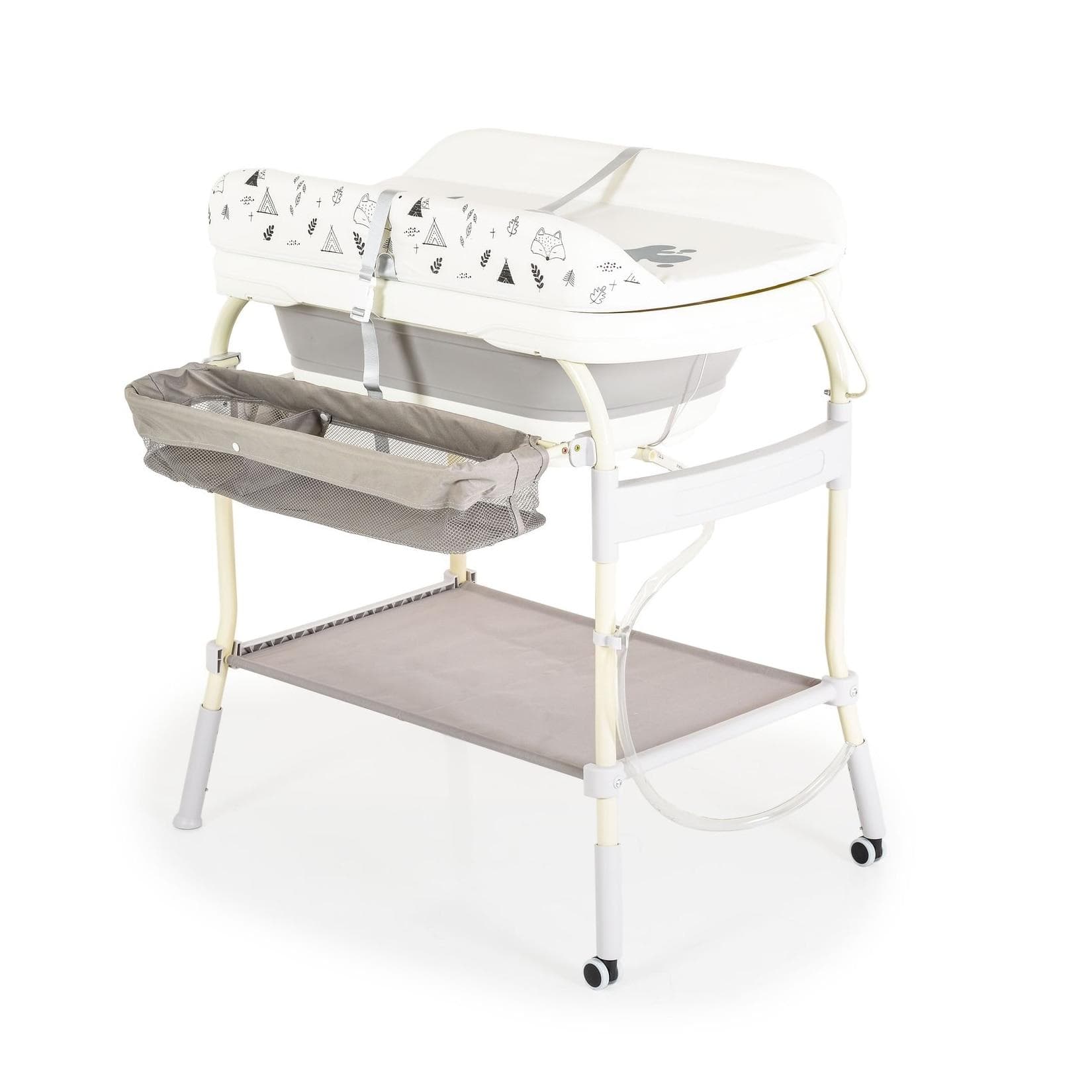 Cangaroo Babybadewanne Wickeltisch 2in1 Garda mit Thermometer und Wachstumstabelle