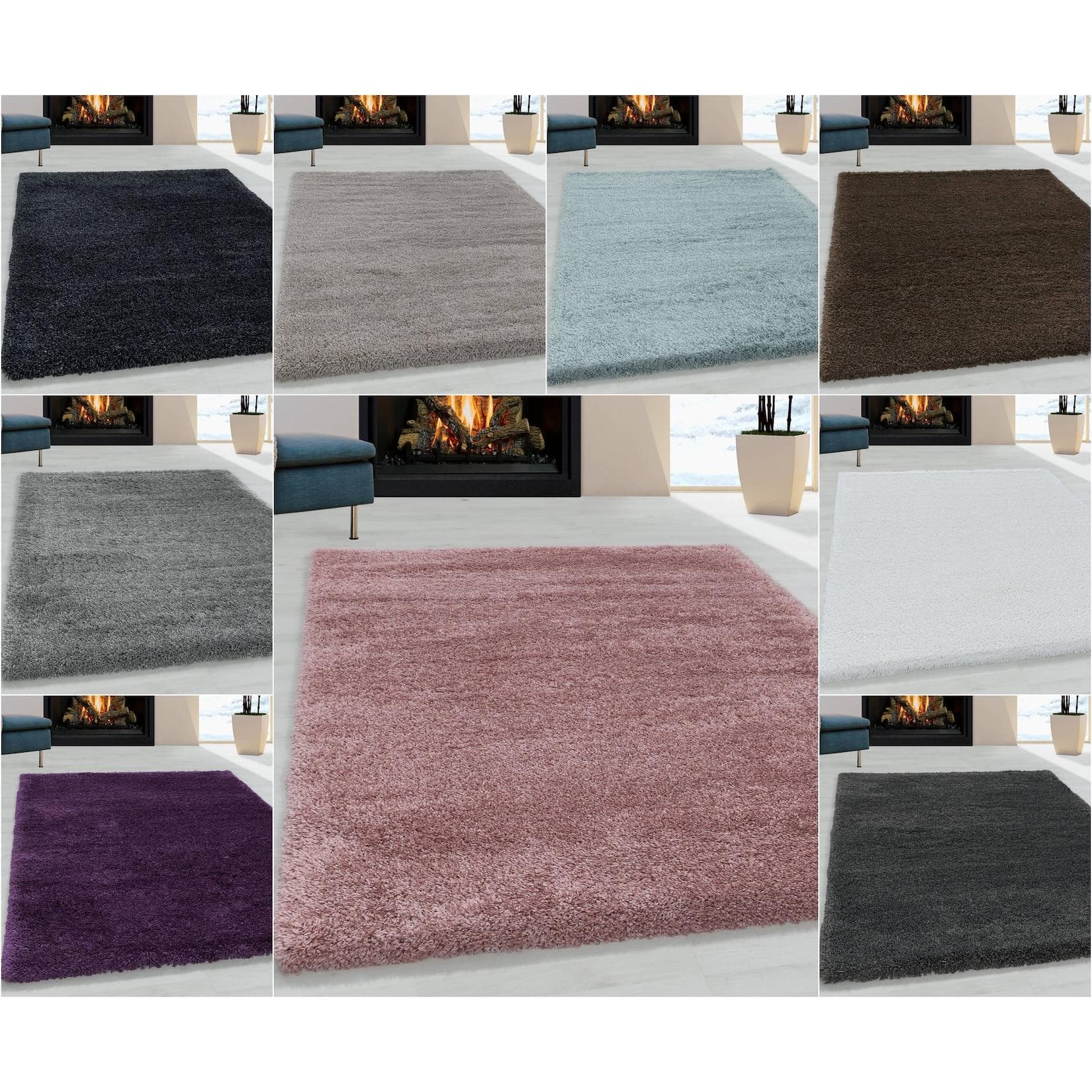 Ayyildiz Luxuriöser Hochflor-Teppich Einfarbig