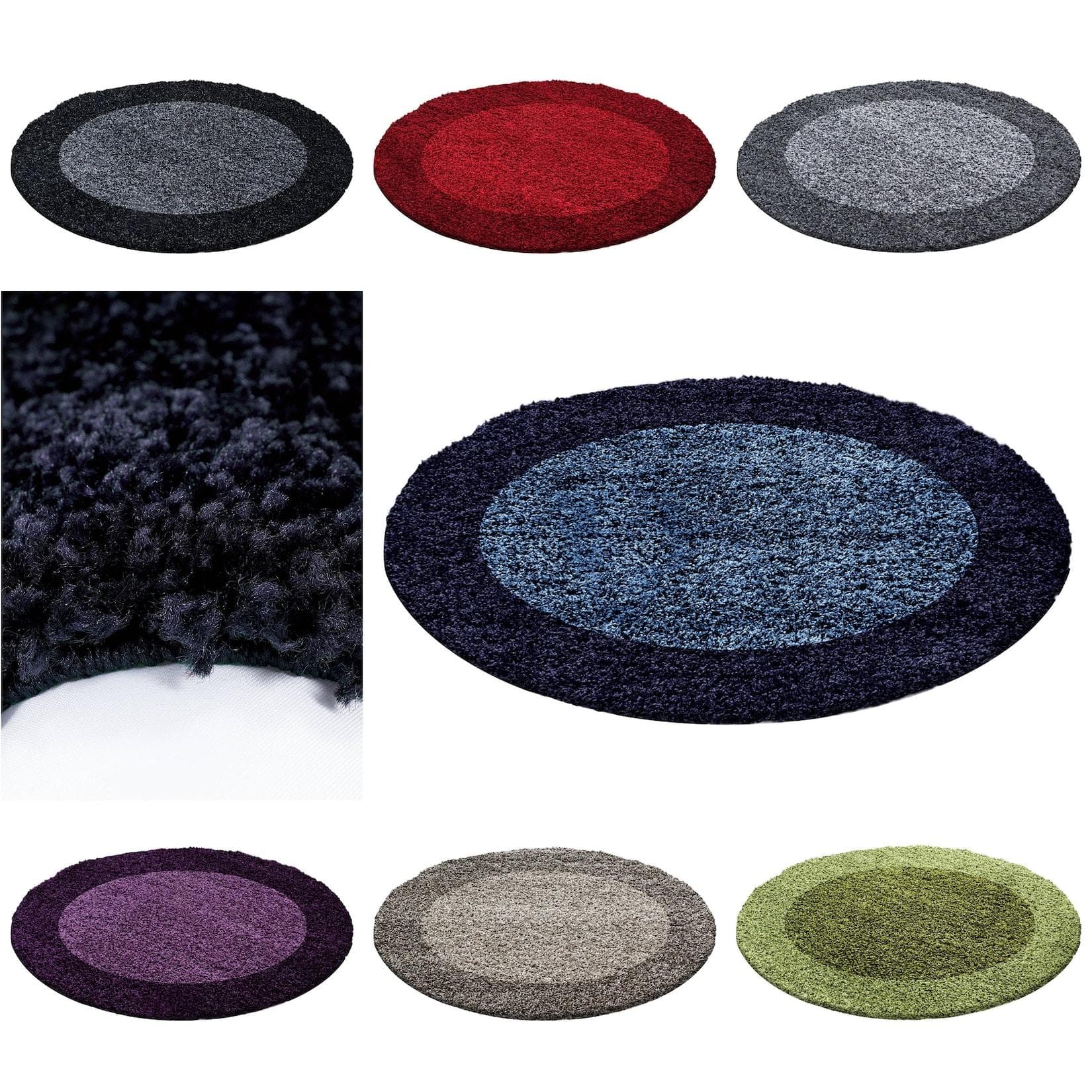 Ayyildiz Designer Hochflor Teppich Rund Modern Elegant