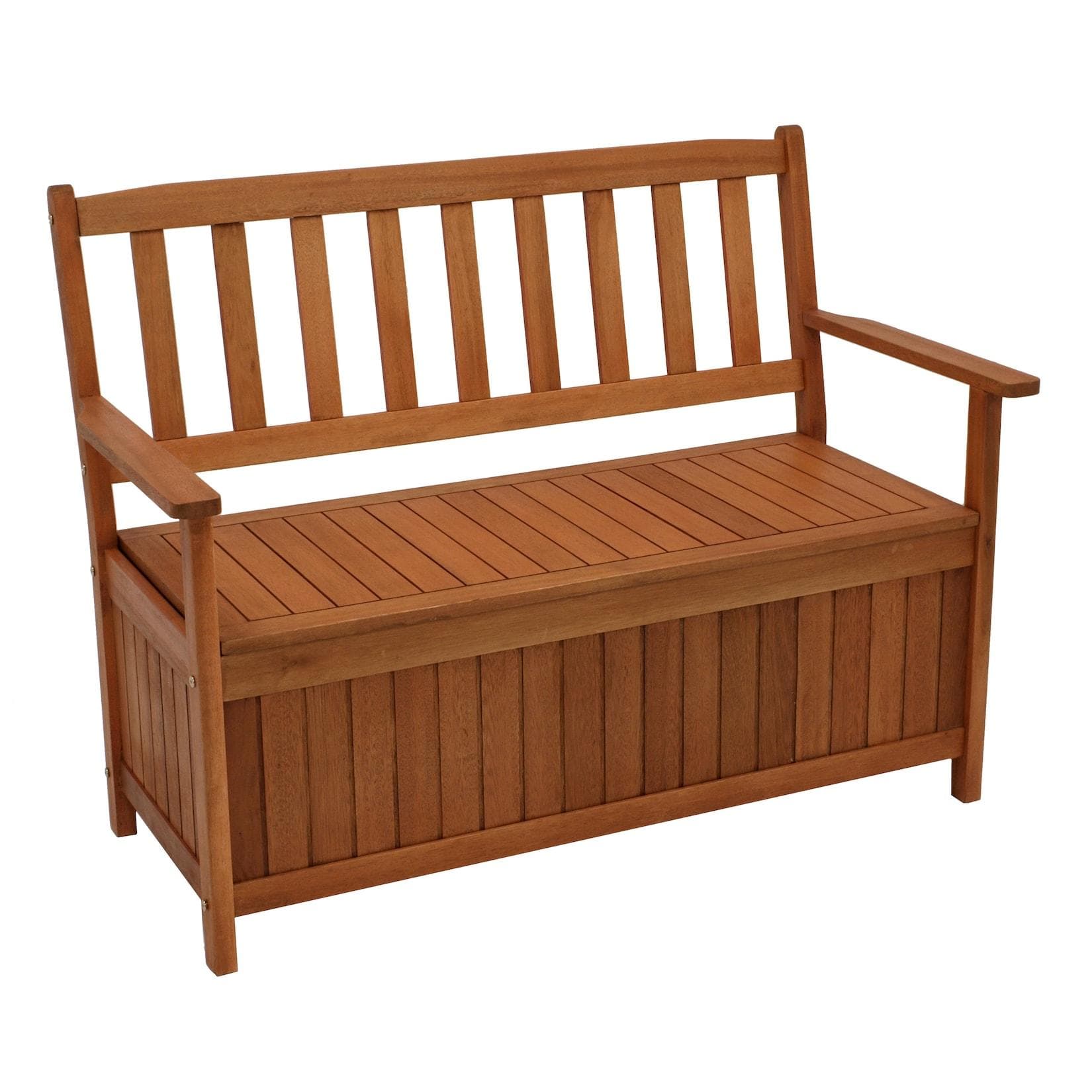 Eukalyptus Truhenbank mit großem Stauraum (2-sitzig)