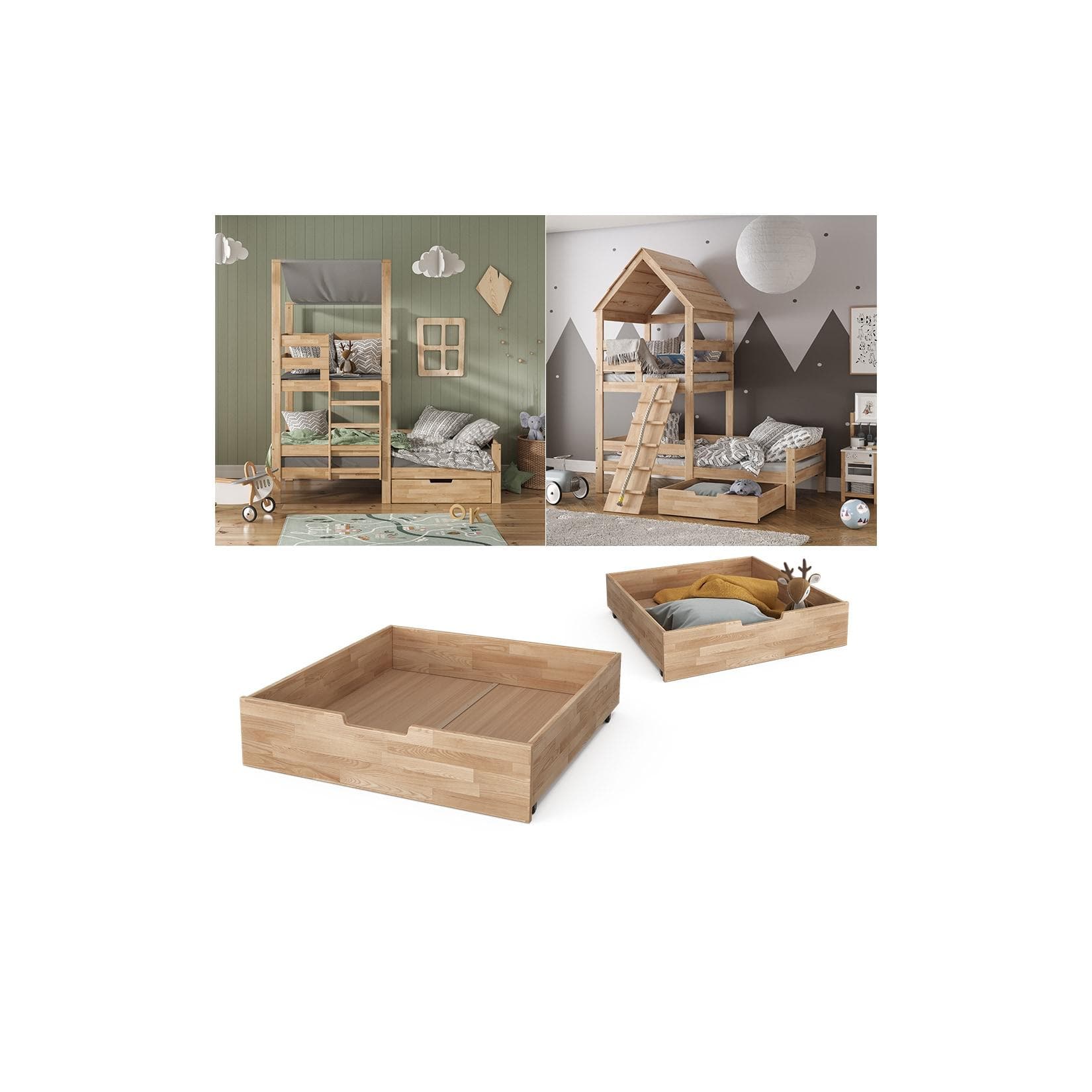 Bettschubkasten aus Naturholz