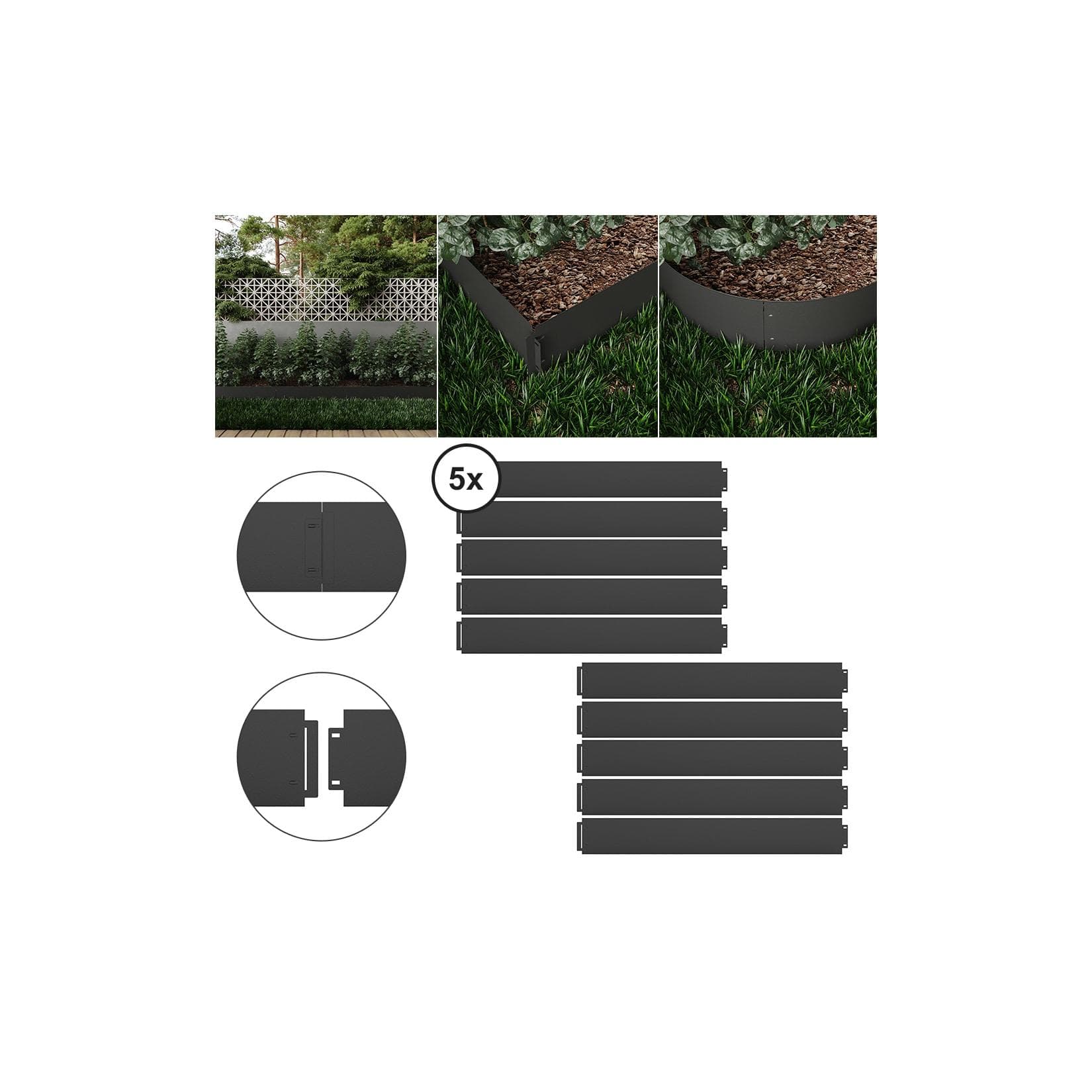 ok-living Rasenkante Metall Beeteinfassung