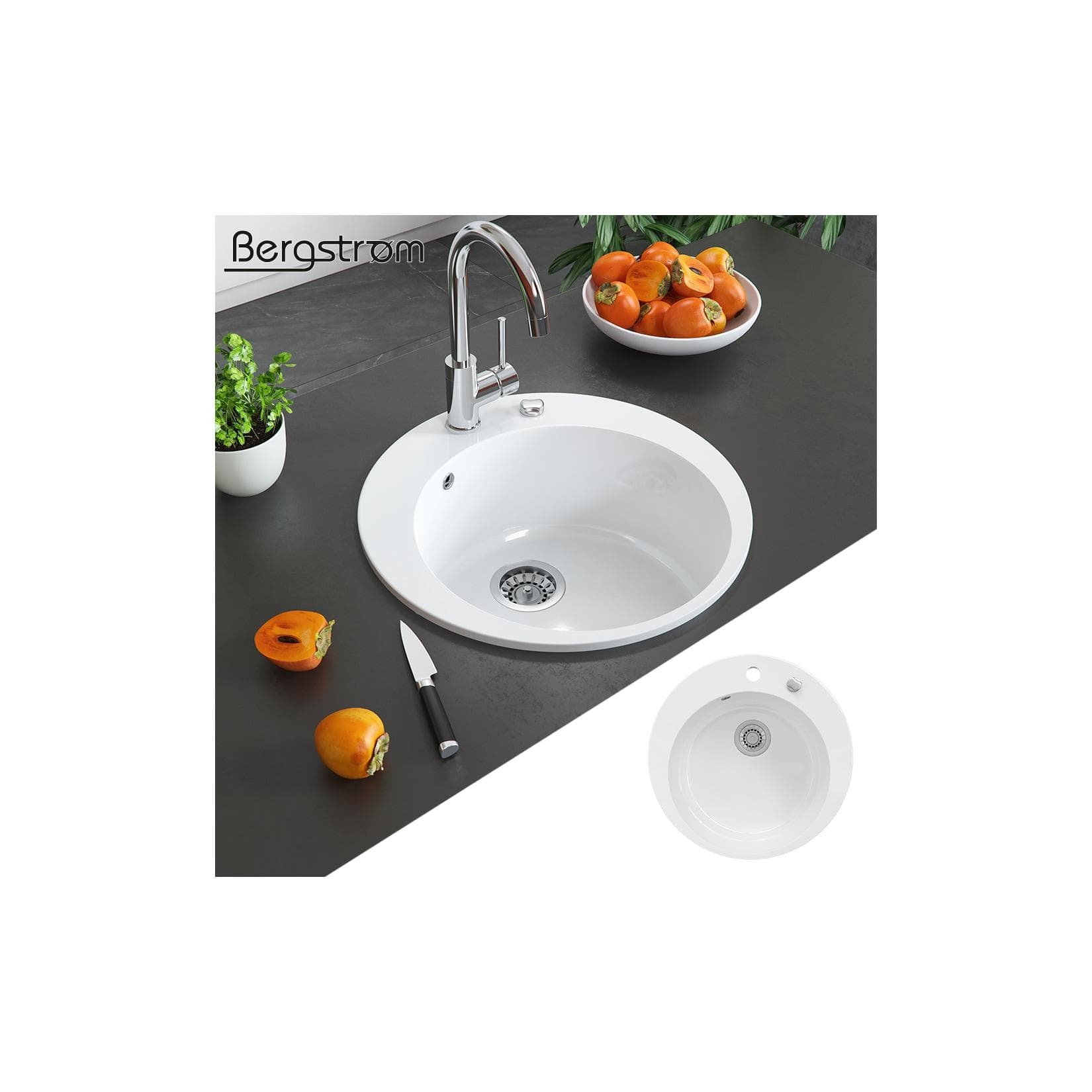 Bergstroem Küchenspüle Valencia Weiß Granitverbund