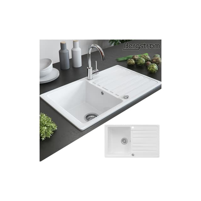 Bergstroem Küchenspüle Valencia Weiß Granitverbundmaterial