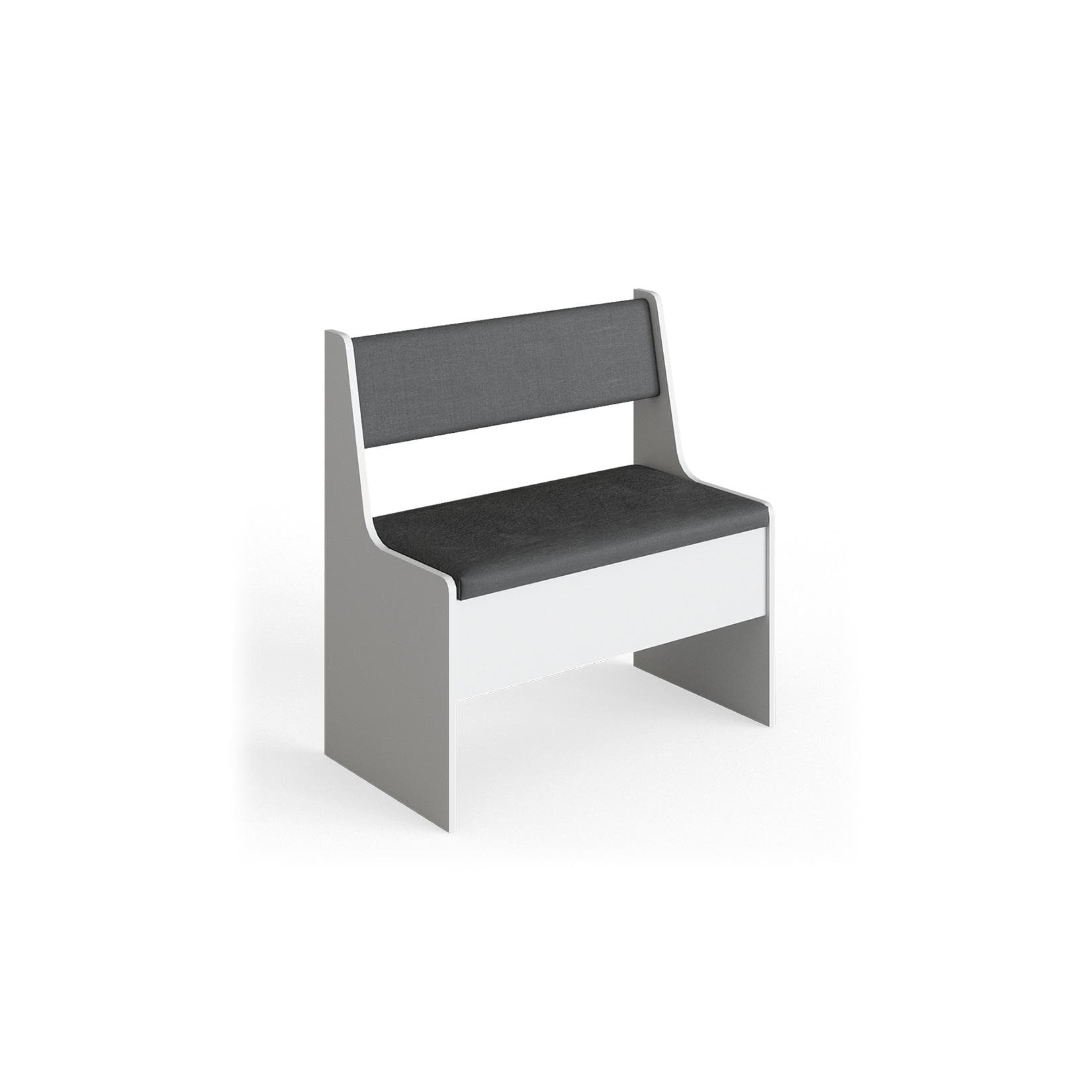 Weisse Sitzbank mit Anthrazit Bezug