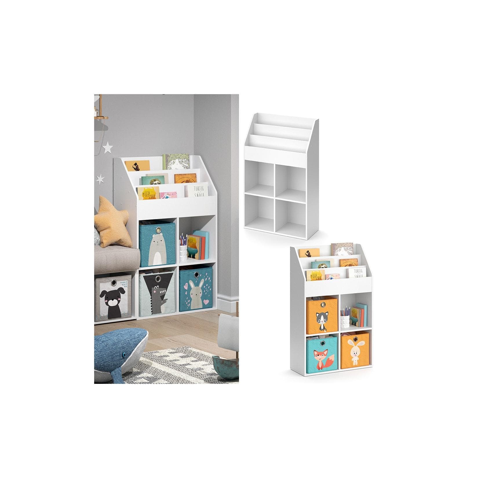 Vicco Luigi Kinderregal Weiß - Funktionales Bücherregal für Kinderzimmer
