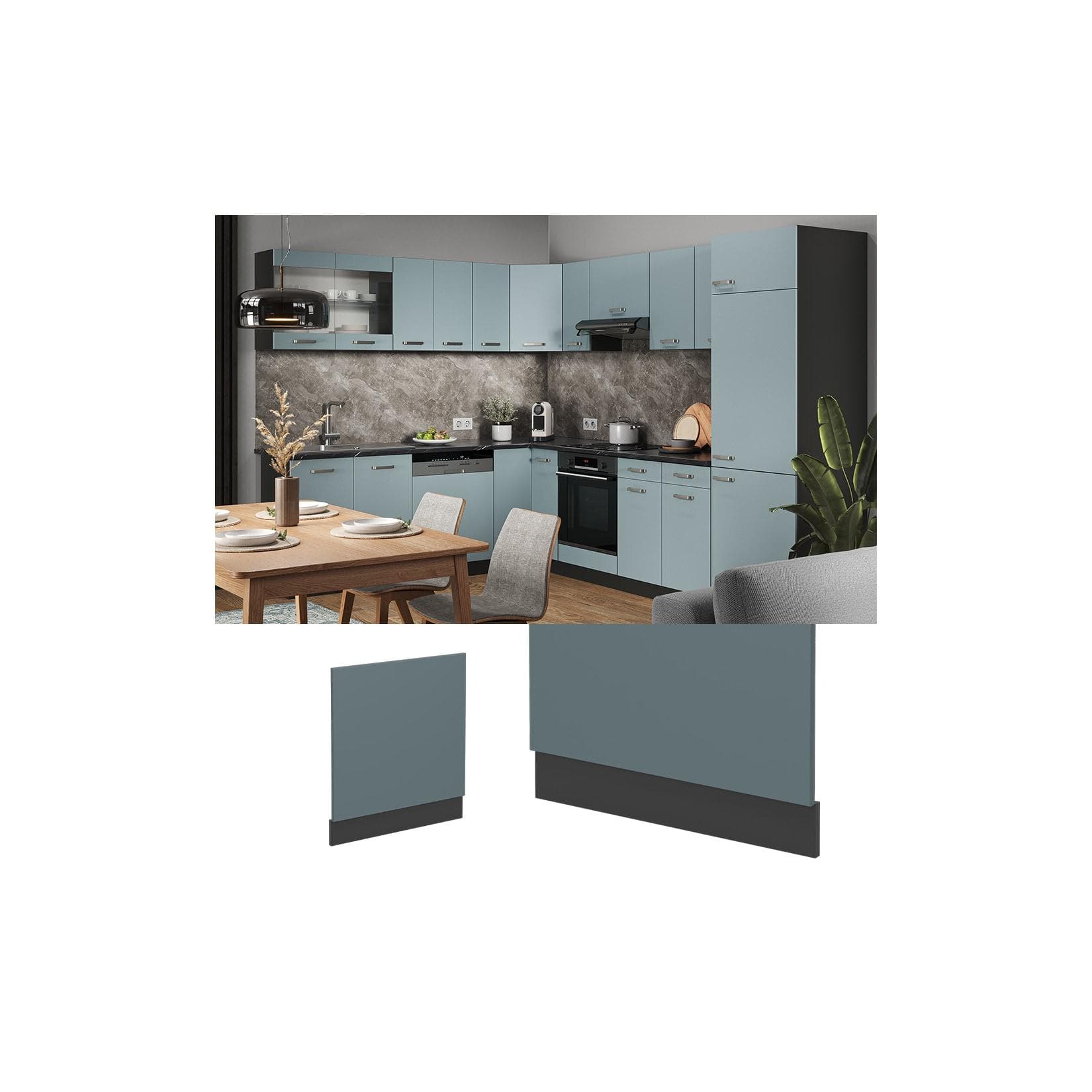 Frontblende R-Line in Blau-Grau/Anthrazit