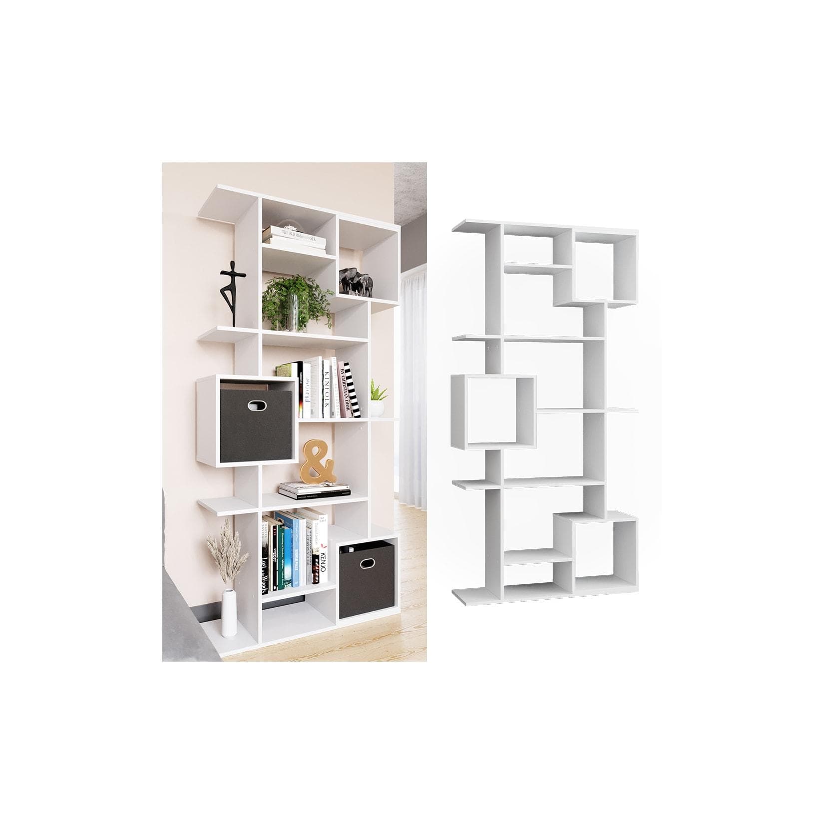 Weißer Raumteiler Cube