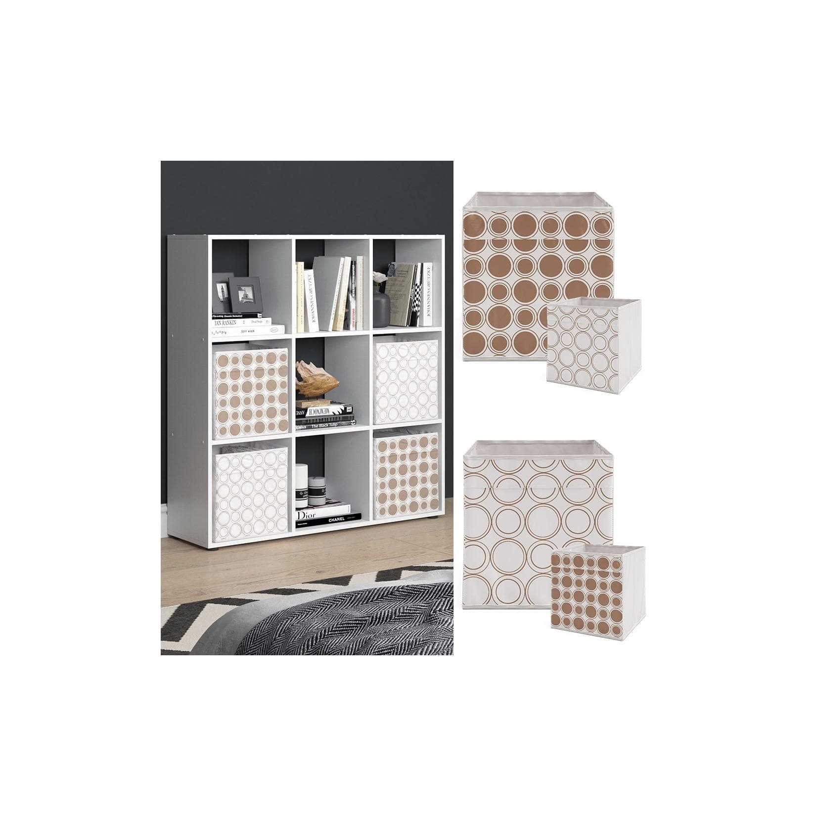 Vicco Raumteiler Nove Weiß - Multifunktionaler Bücherregal & Stauraum