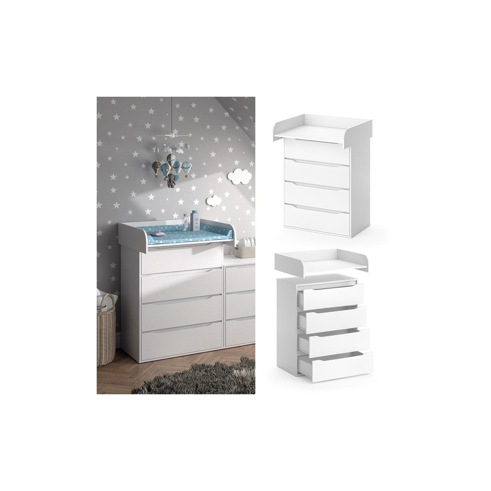 Weiße Wickelkommode - Praktisches Design