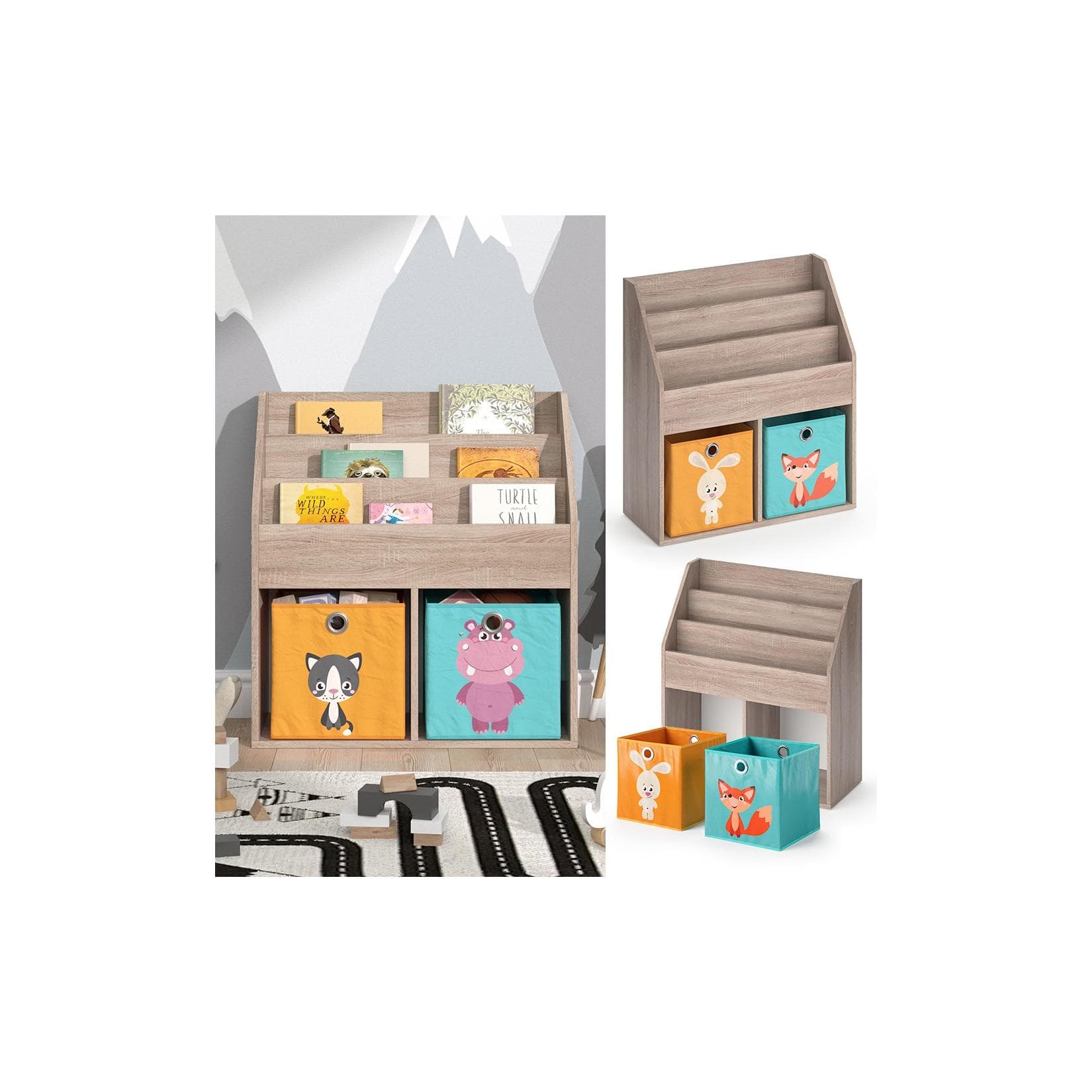 Bücherregal Sonoma mit 2 Faltboxen