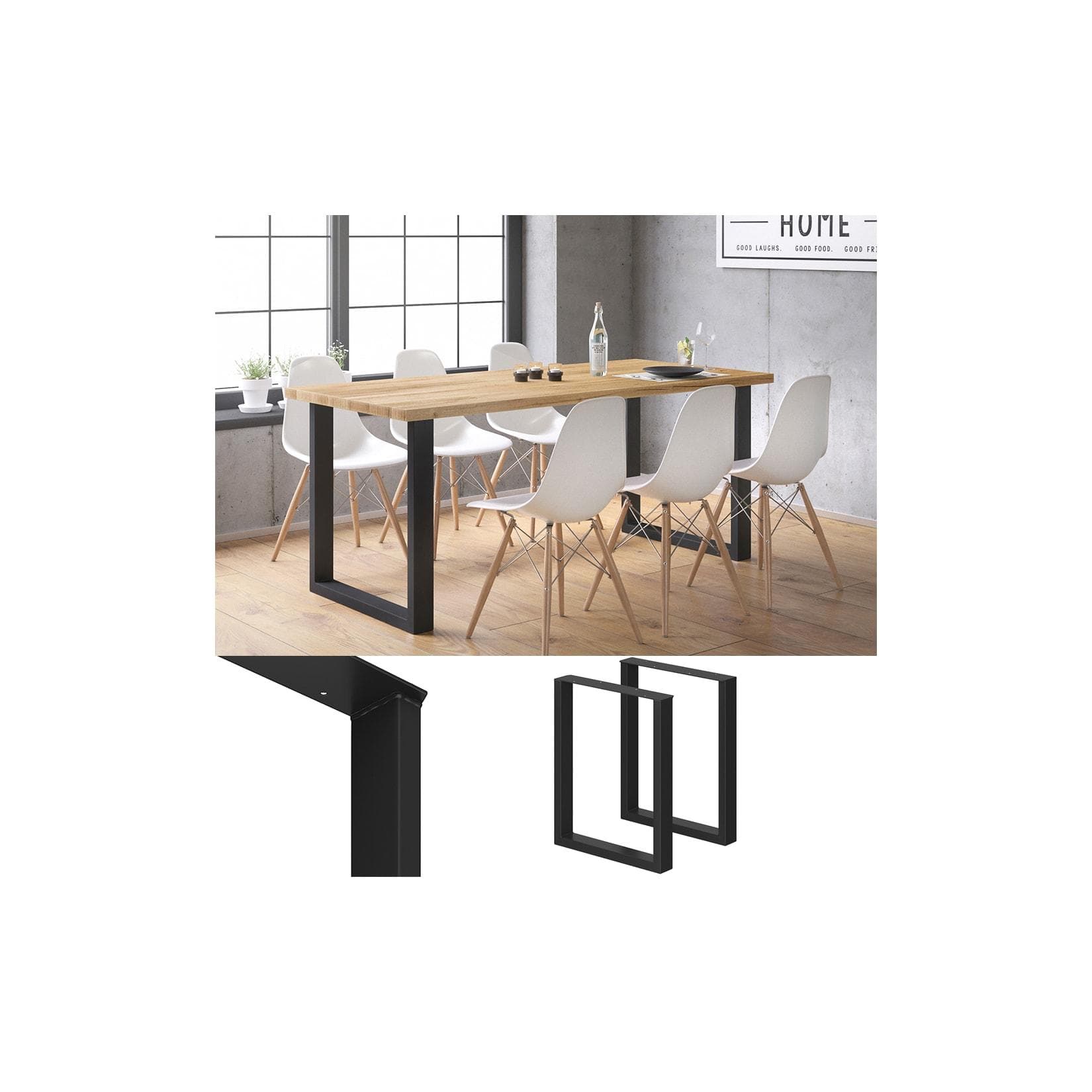 Vicco Tischbein Schwarz Stahl