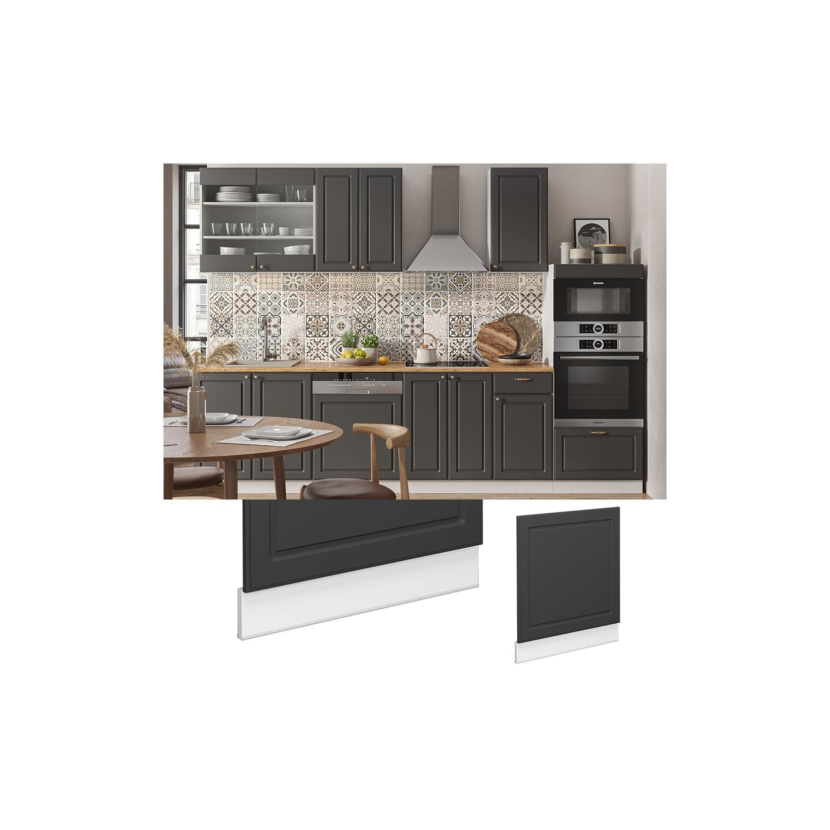 Anthrazit-Gold Frontblende für Küche - Modernes Design