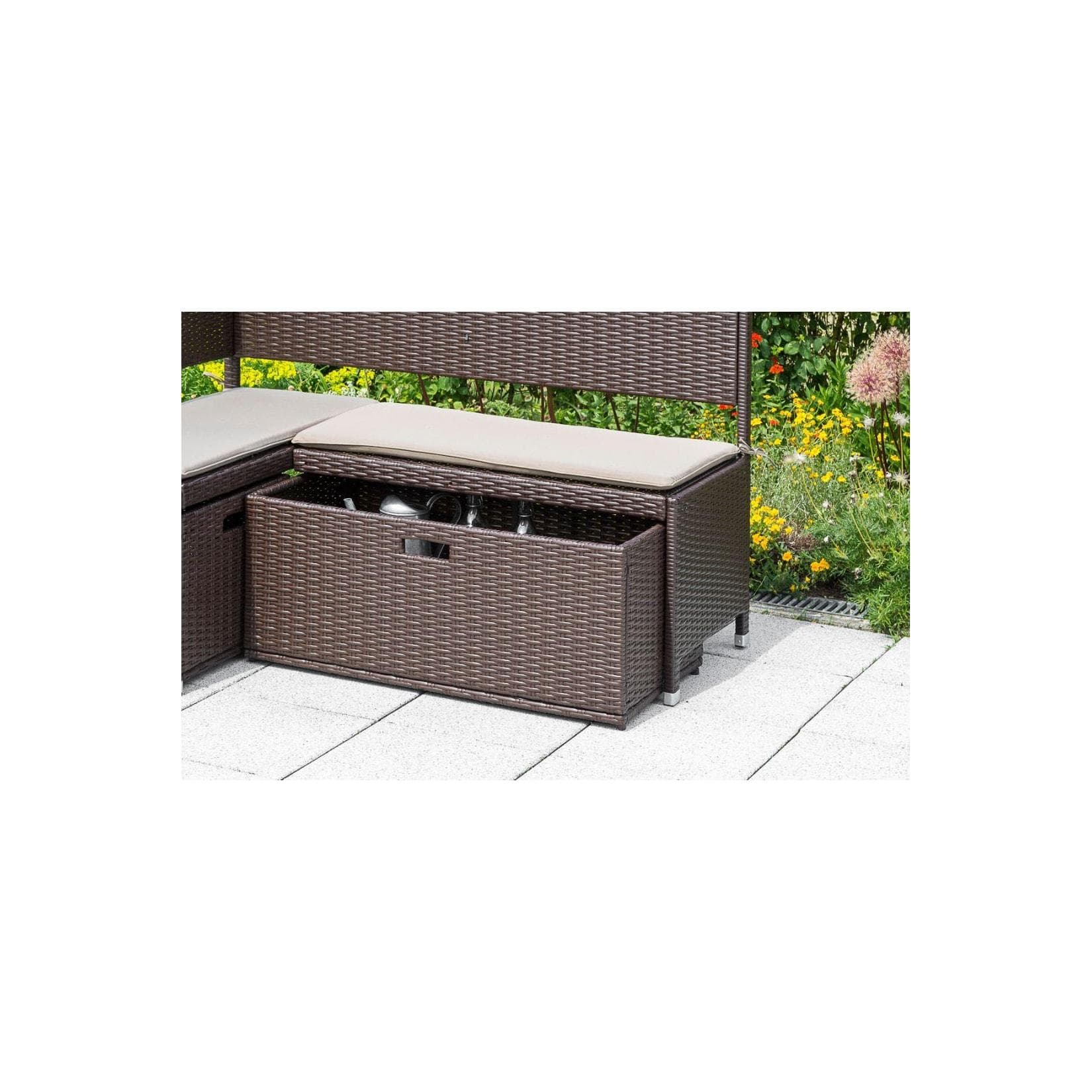 Merxx Auflagenbox aus Polyrattan Braun