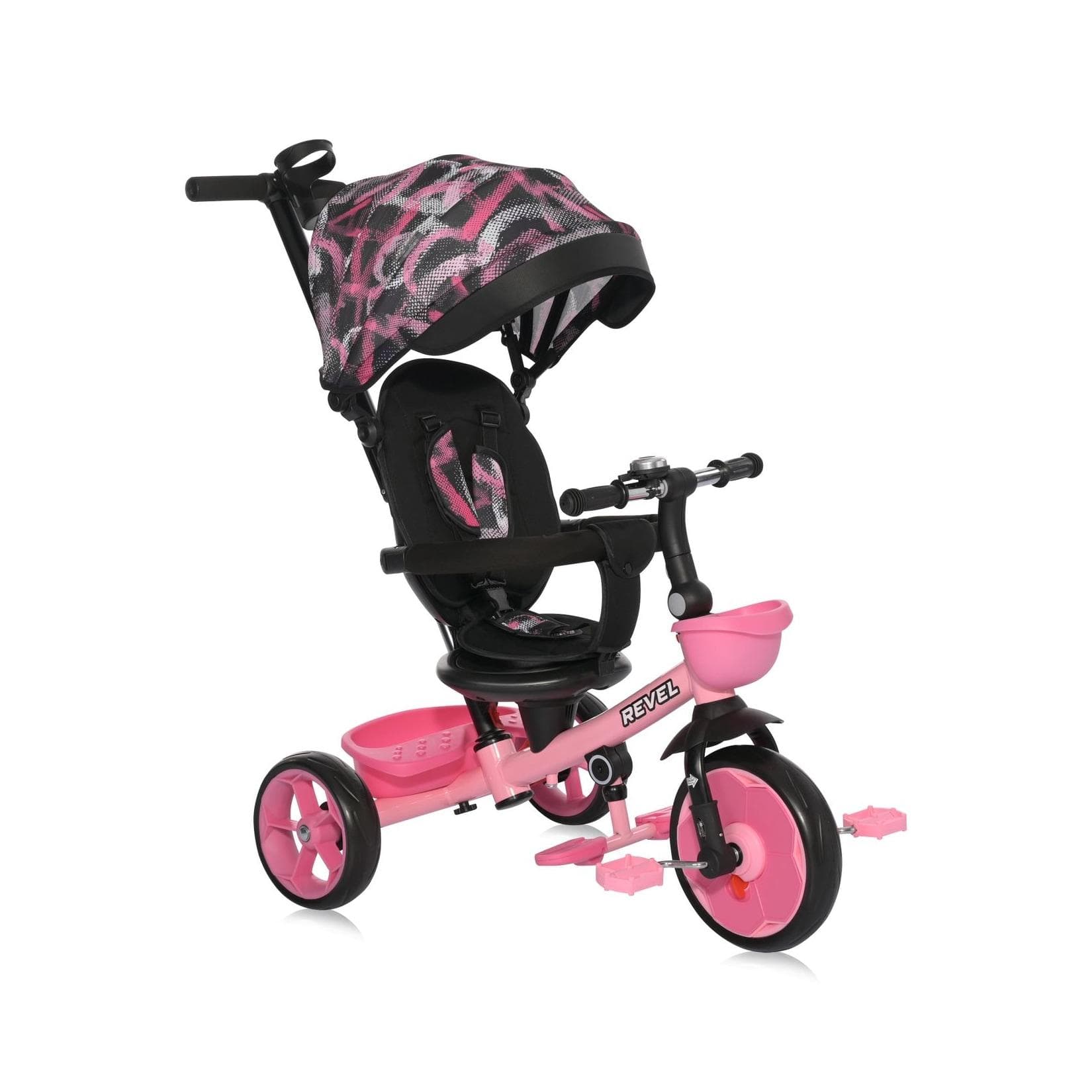 Lorelli Dreirad Revel 3 in 1 rosa mit Korb und Flaschenhalter