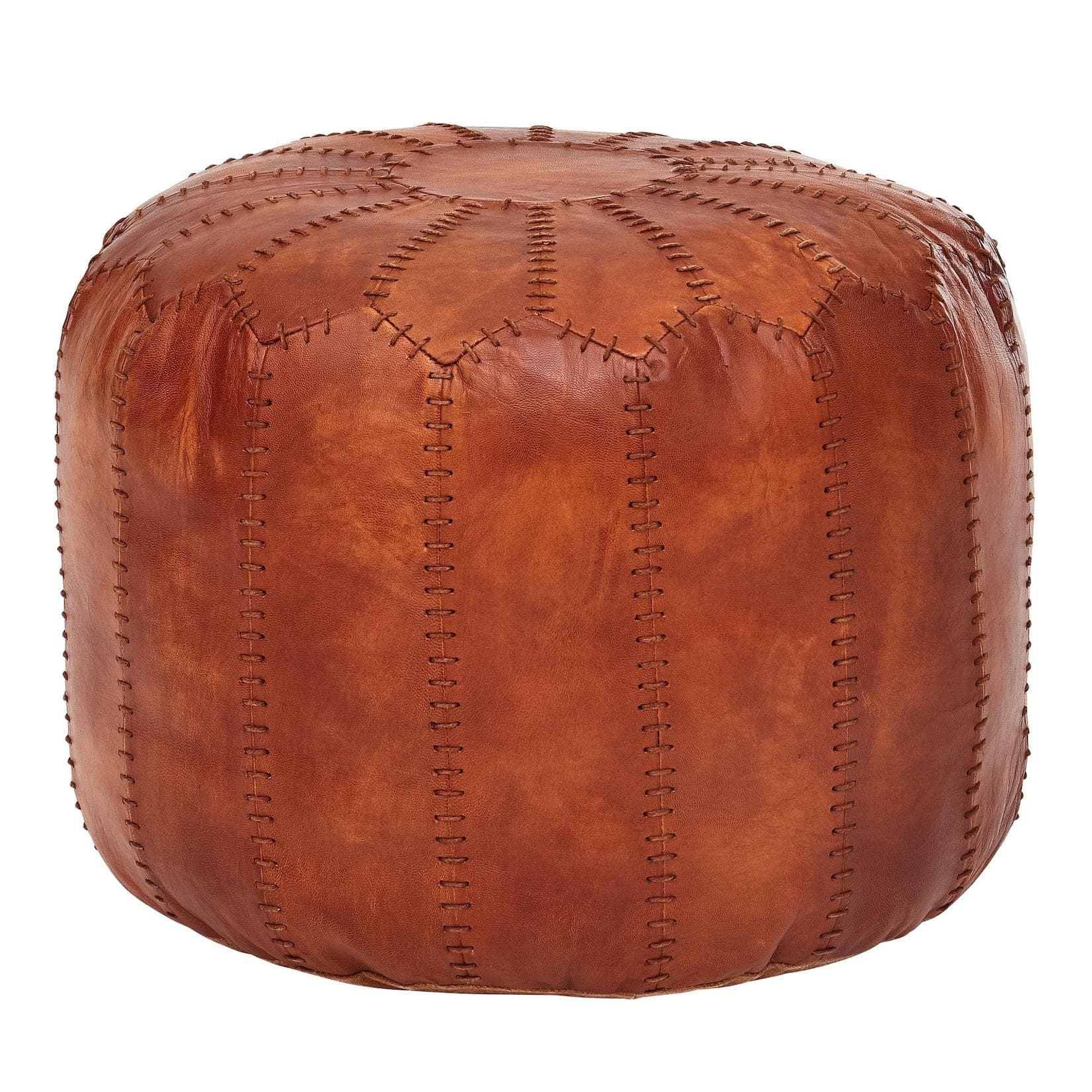 Echtleder-Ottomane Braun - Orientalischer Pouf Hocker